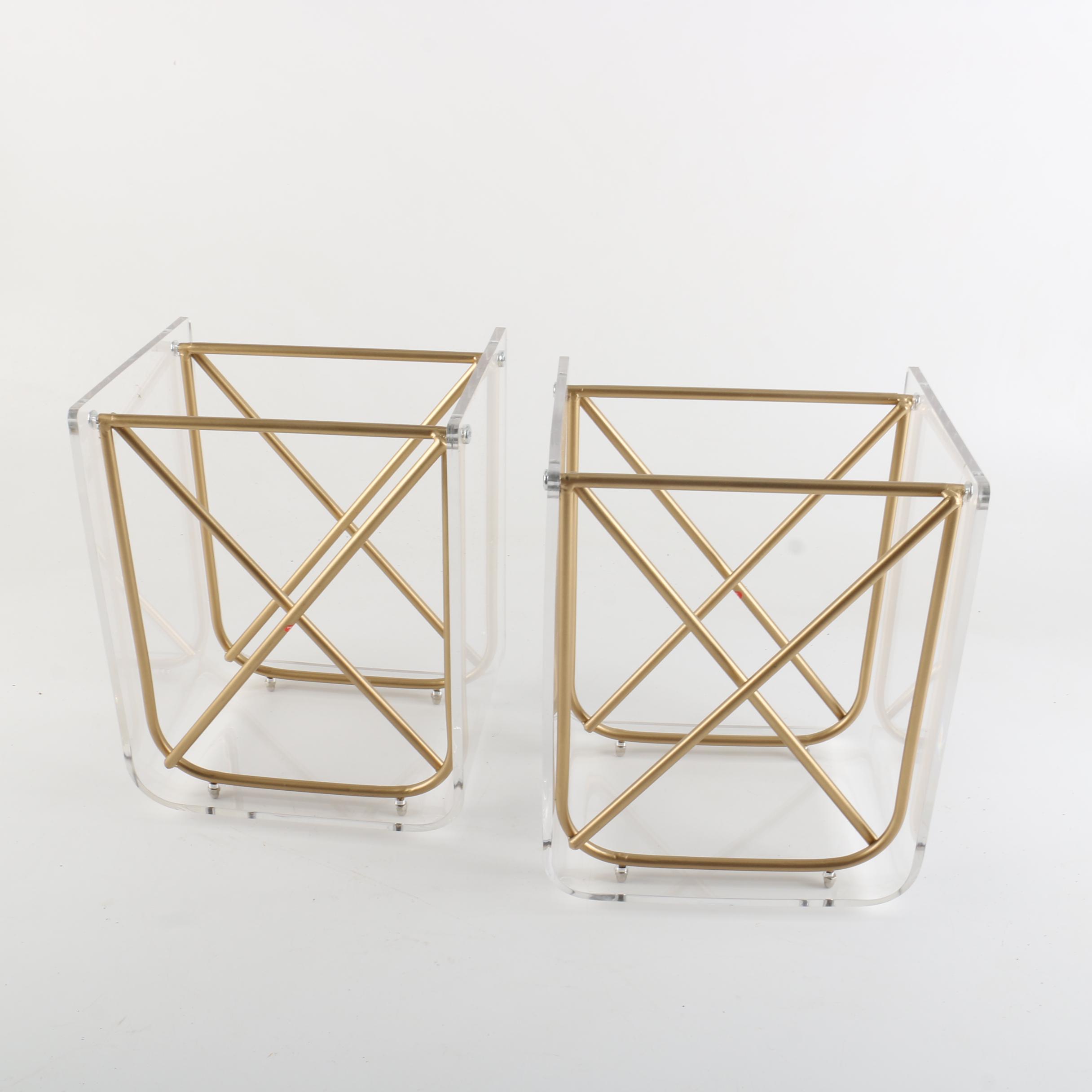 Modern Acrylic and Metal Magazine Holders