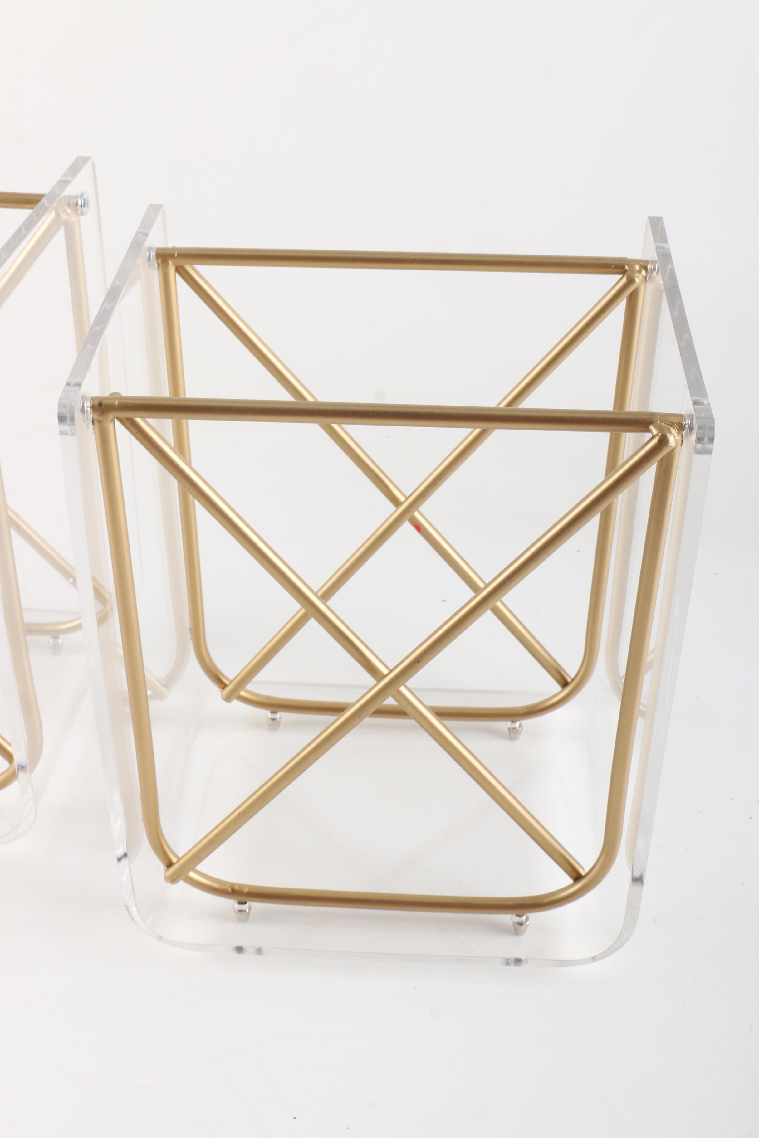 Modern Acrylic and Metal Magazine Holders