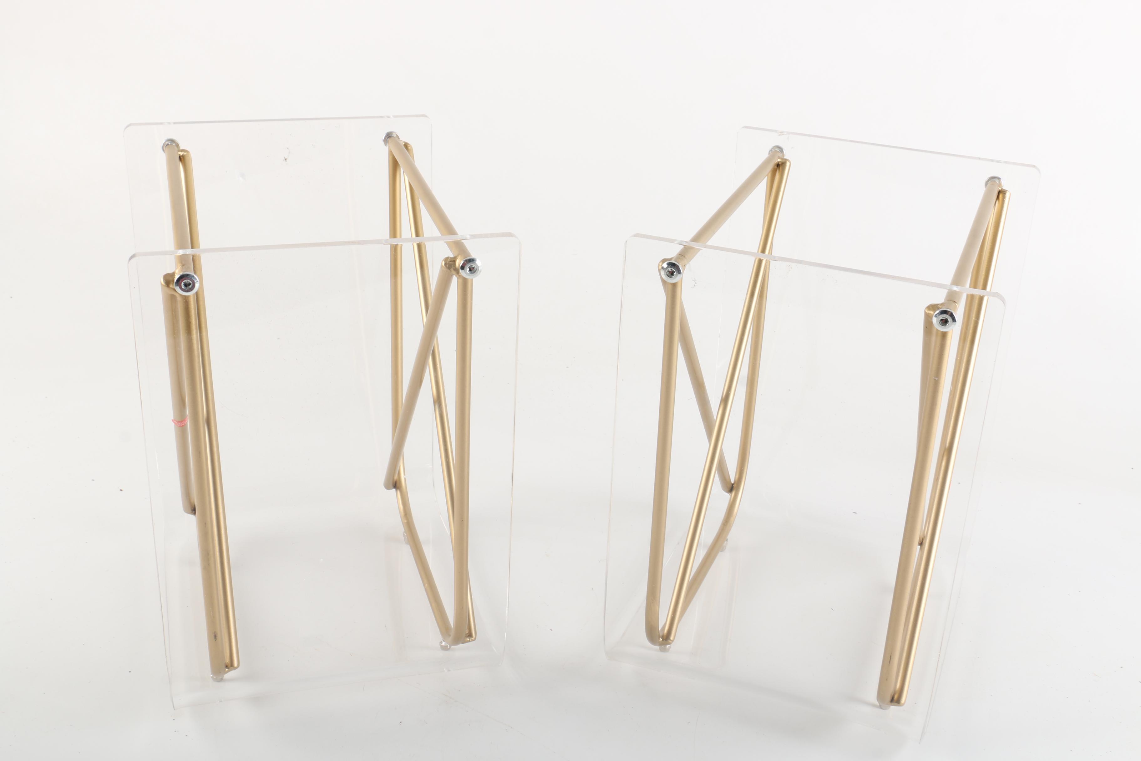 Modern Acrylic and Metal Magazine Holders