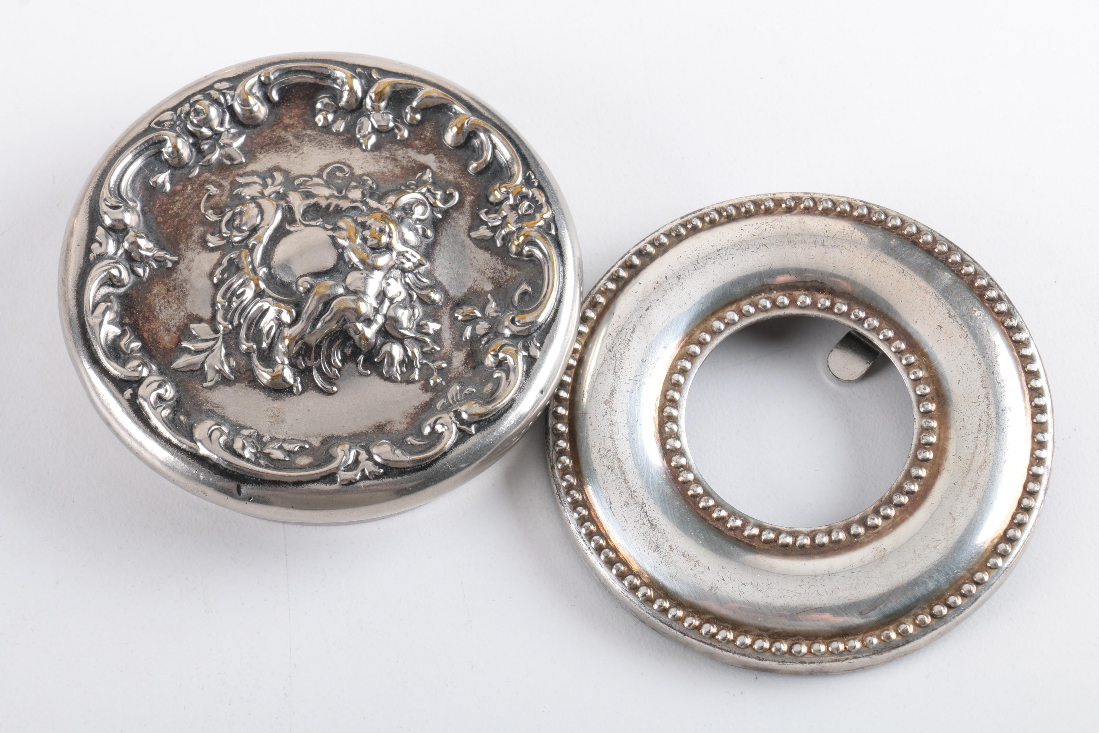 F.B. Rogers Silver Co. Shell Serving Tray with Other Silver Plate Tableware