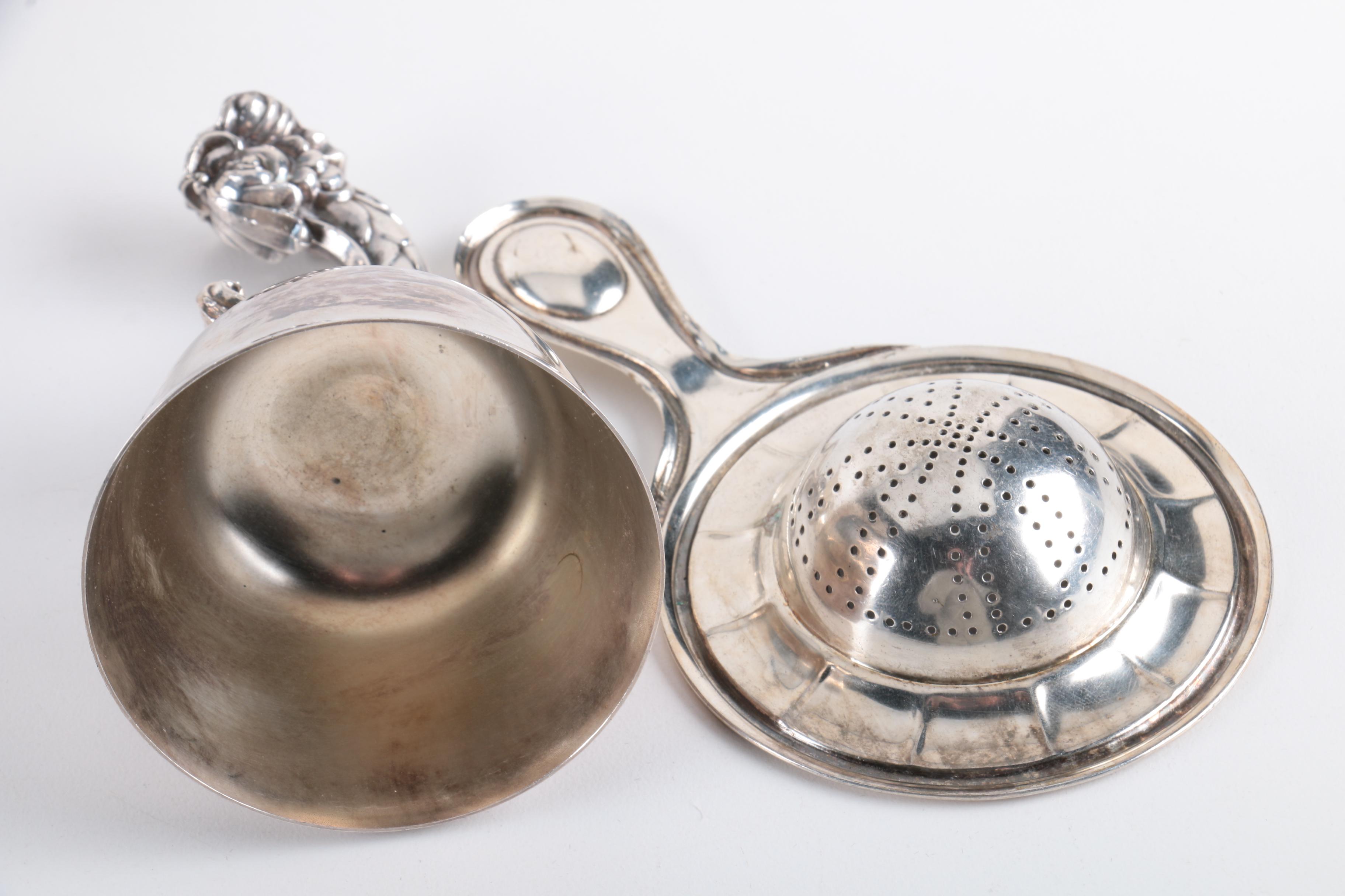 F.B. Rogers Silver Co. Shell Serving Tray with Other Silver Plate Tableware