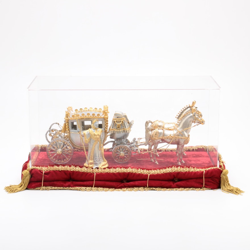 Napoleon's Imperial Coronation Coach Sterling, 800 Silver and Silver Plate Model