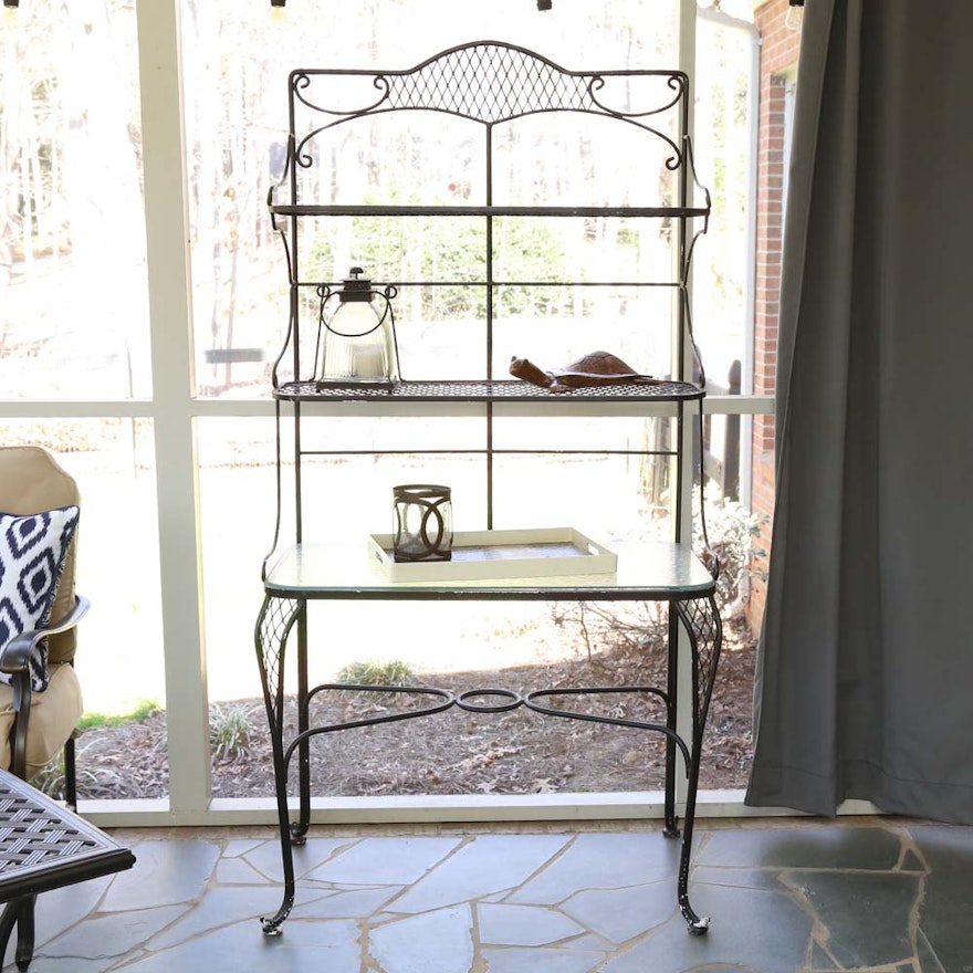 Iron Patio Baker's Rack and Accessories