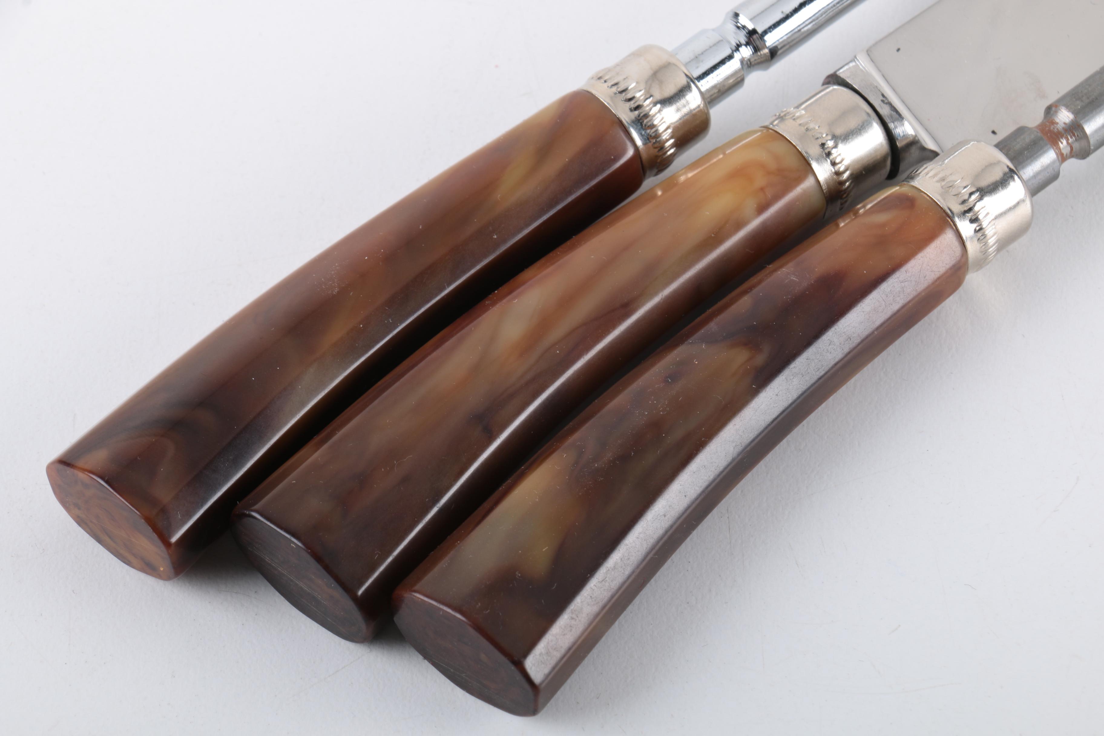 Vintage Silver Plate Carving Set and Assorted Carving Utensils