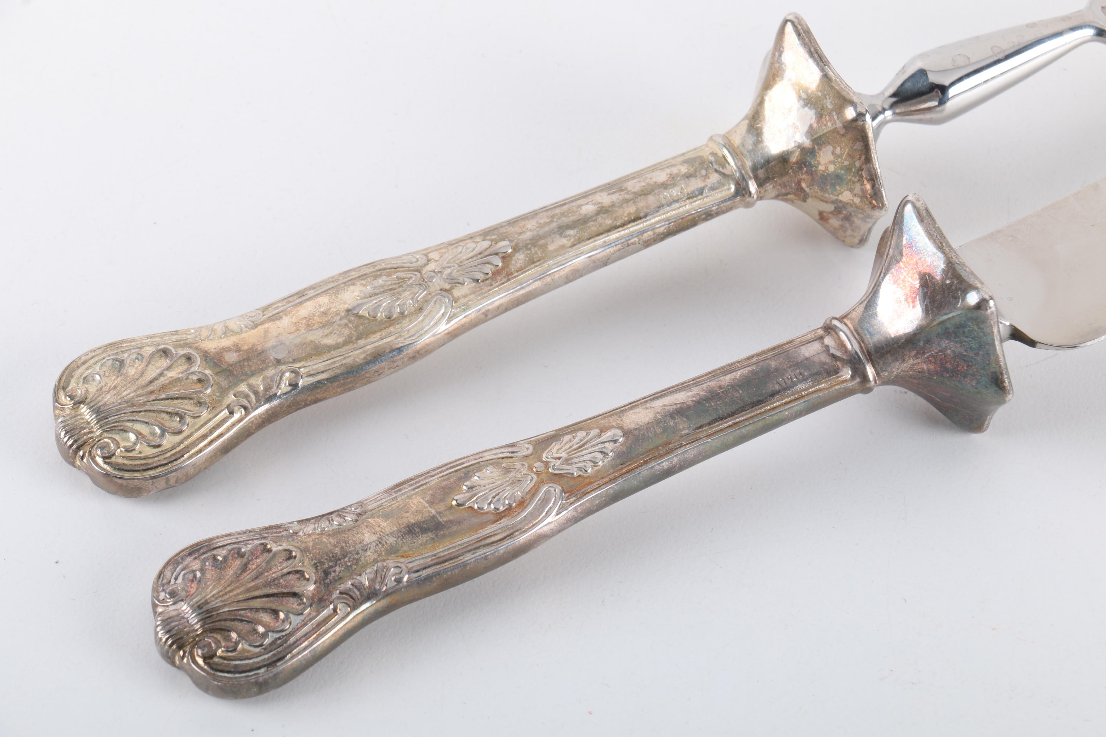 Vintage Silver Plate Carving Set and Assorted Carving Utensils