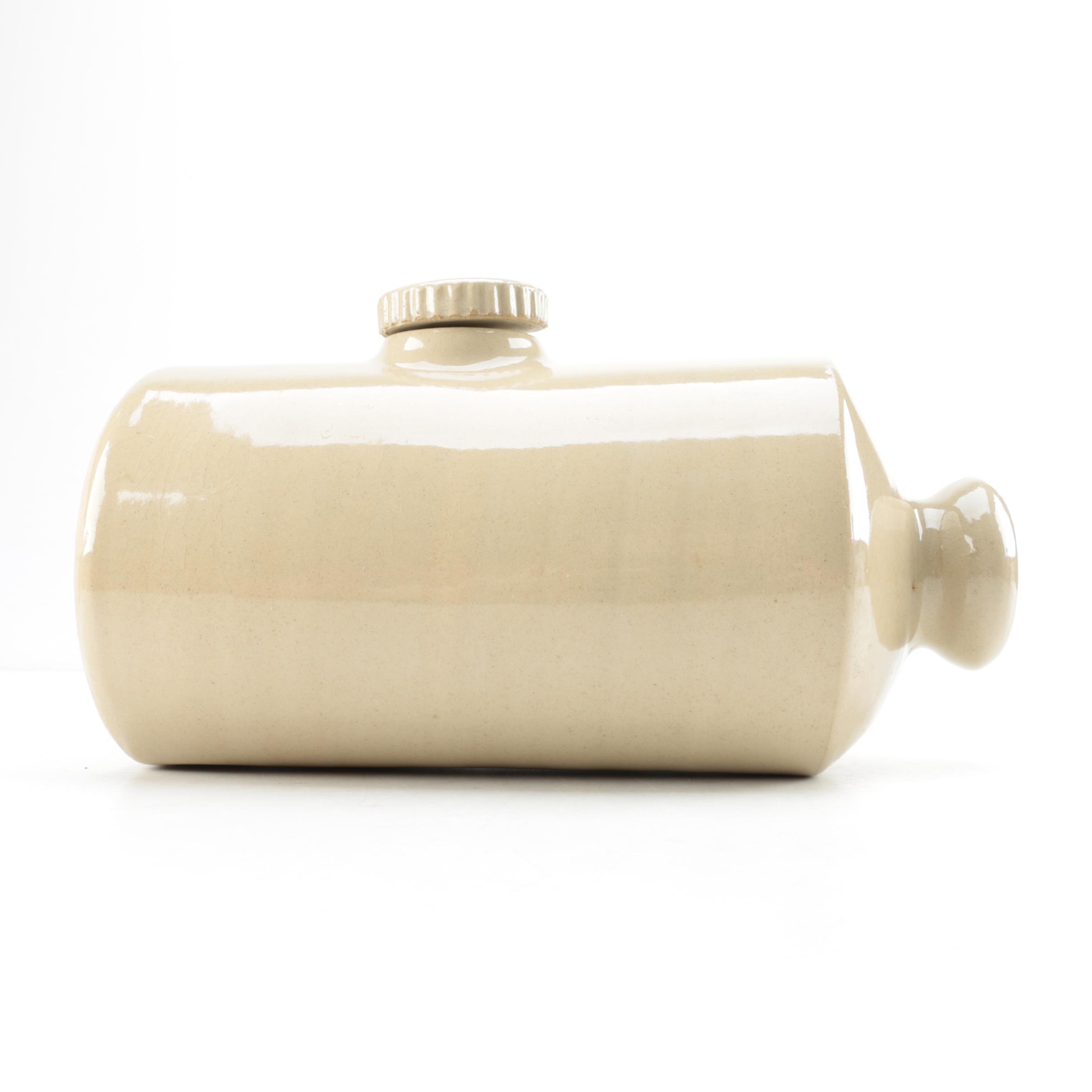 Vintage Pearson's Pottery Stoneware Bed Warmer