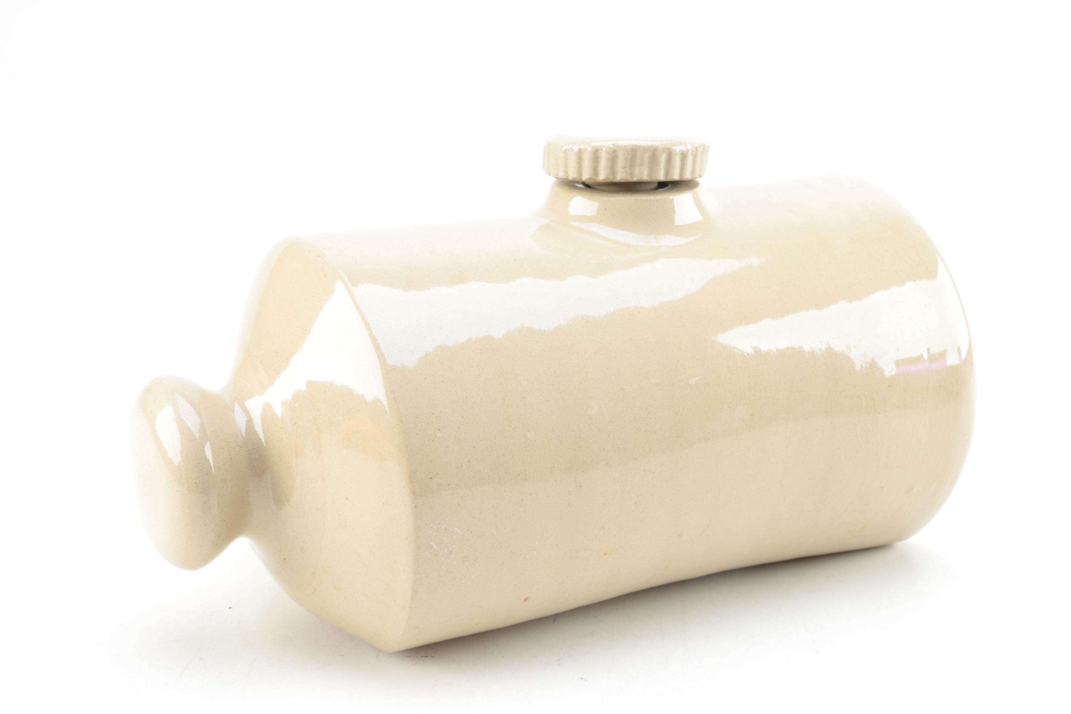 Vintage Pearson's Pottery Stoneware Bed Warmer