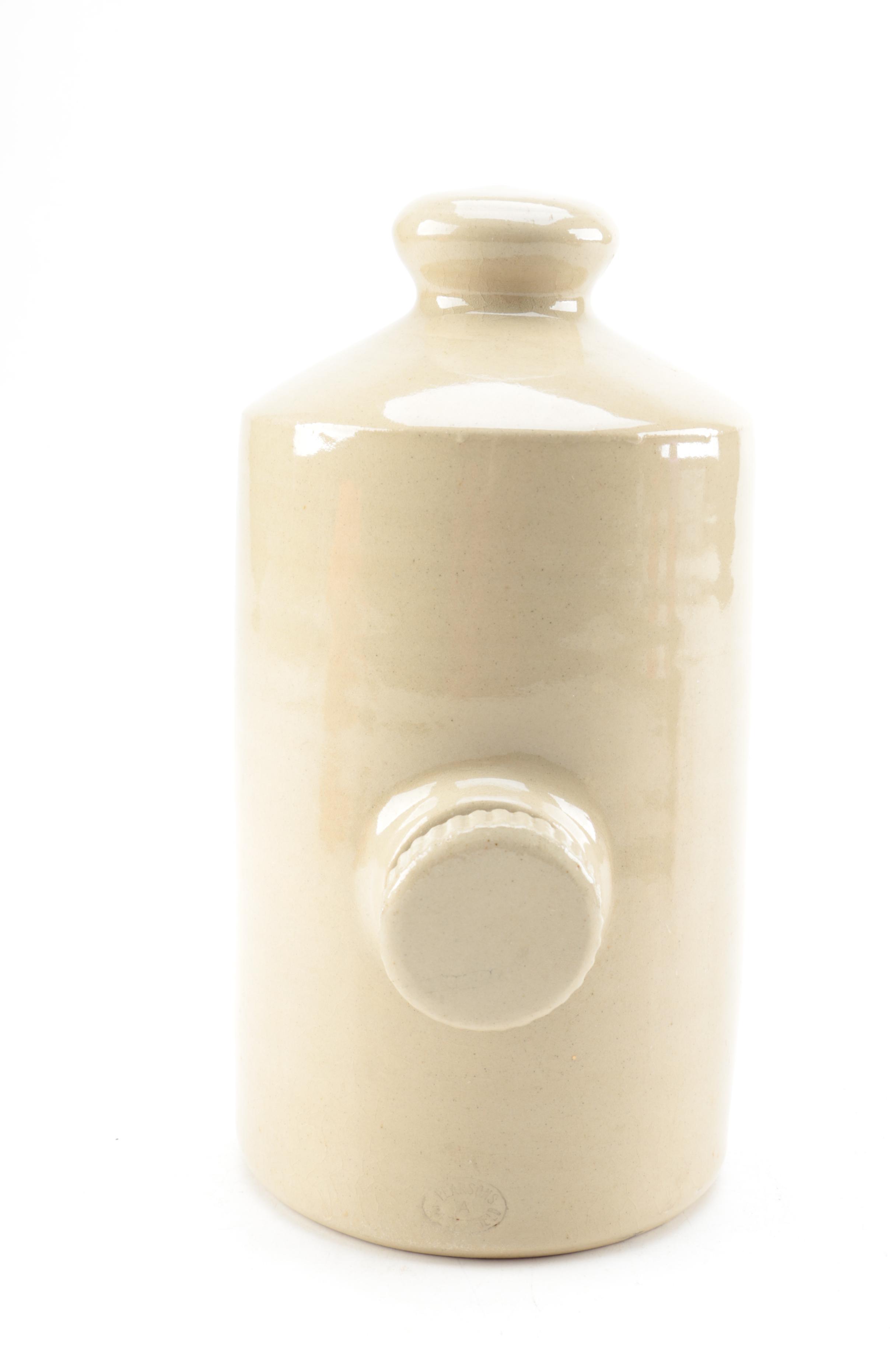 Vintage Pearson's Pottery Stoneware Bed Warmer