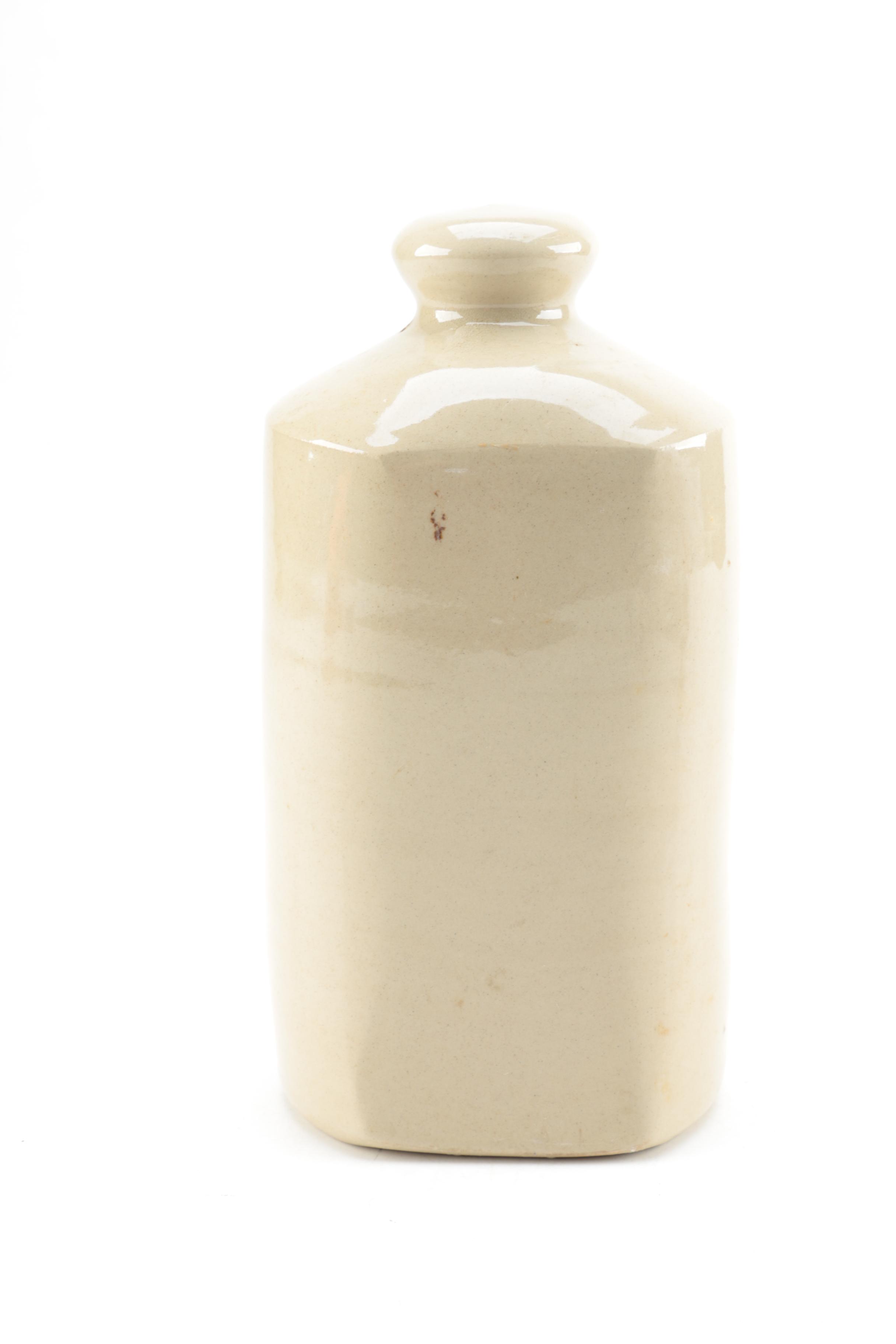 Vintage Pearson's Pottery Stoneware Bed Warmer