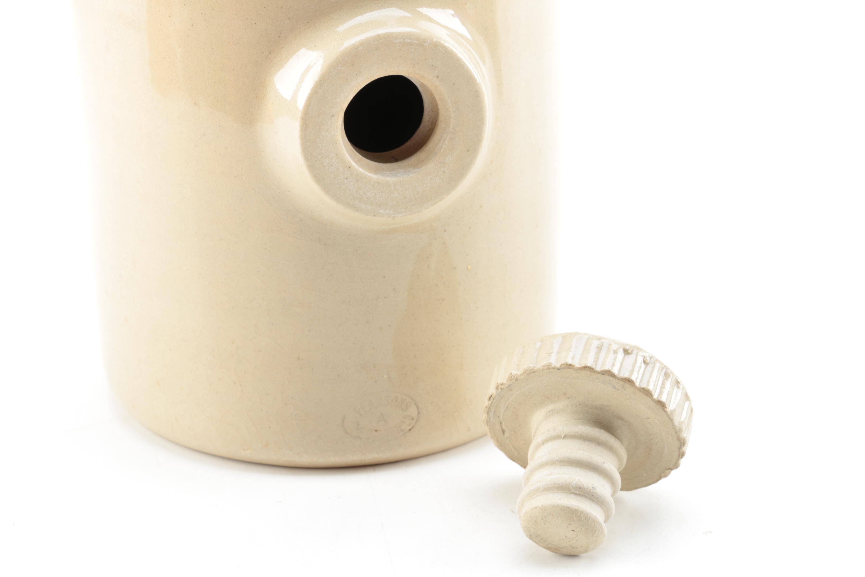 Vintage Pearson's Pottery Stoneware Bed Warmer