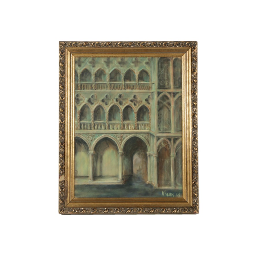 Nelson Sears Pastel Drawing "Doge Palace"