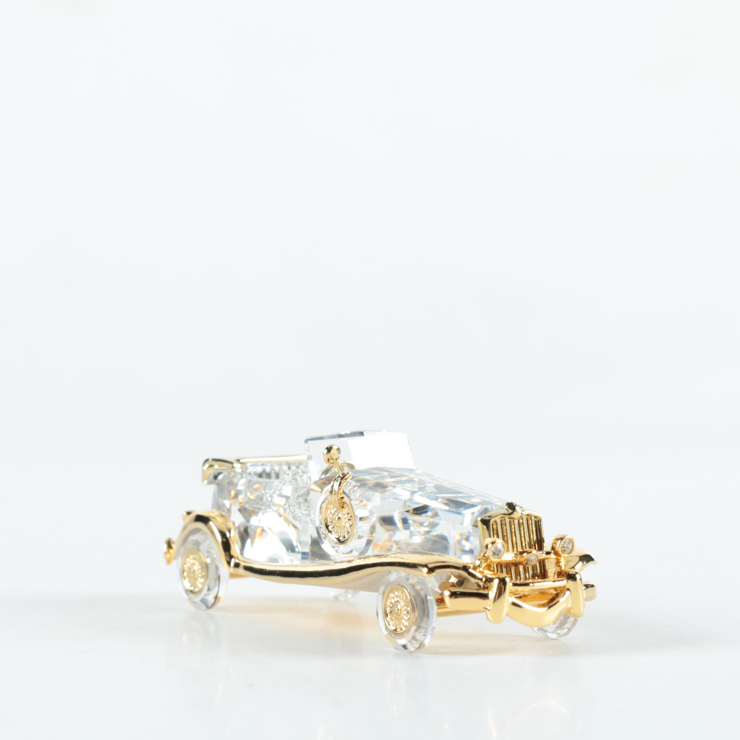 Swarovski Crystal Memories "Viking Ship" and "Limousine" Figurines