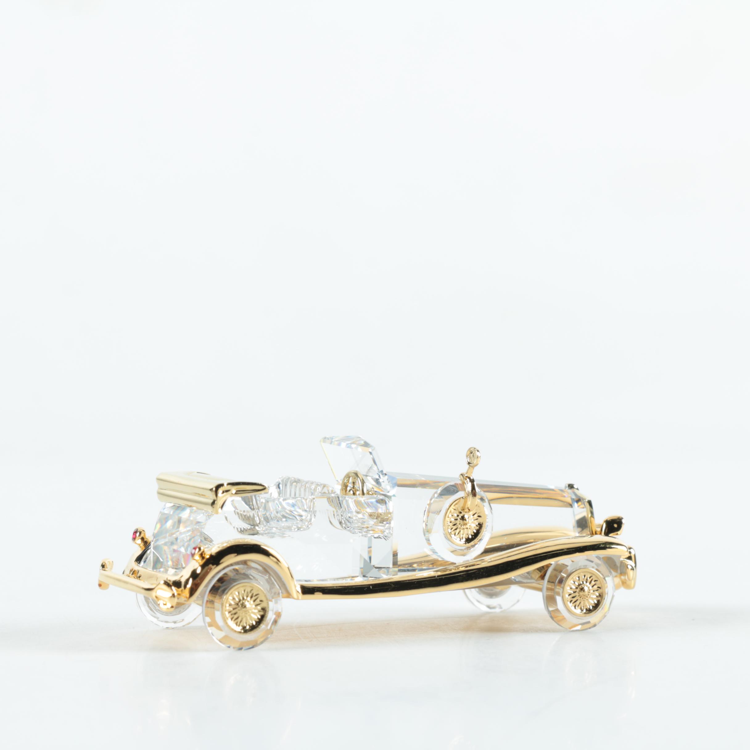 Swarovski Crystal Memories "Viking Ship" and "Limousine" Figurines