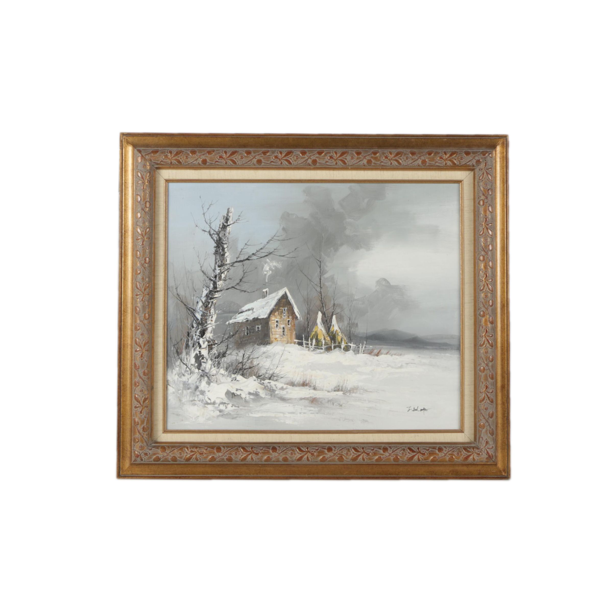 Oil Painting of a Winter Landscape