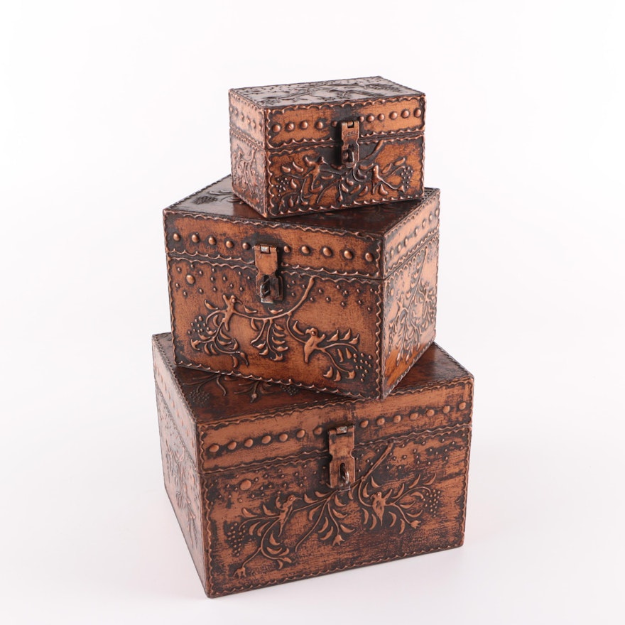 Indian Wooden Nesting Chests