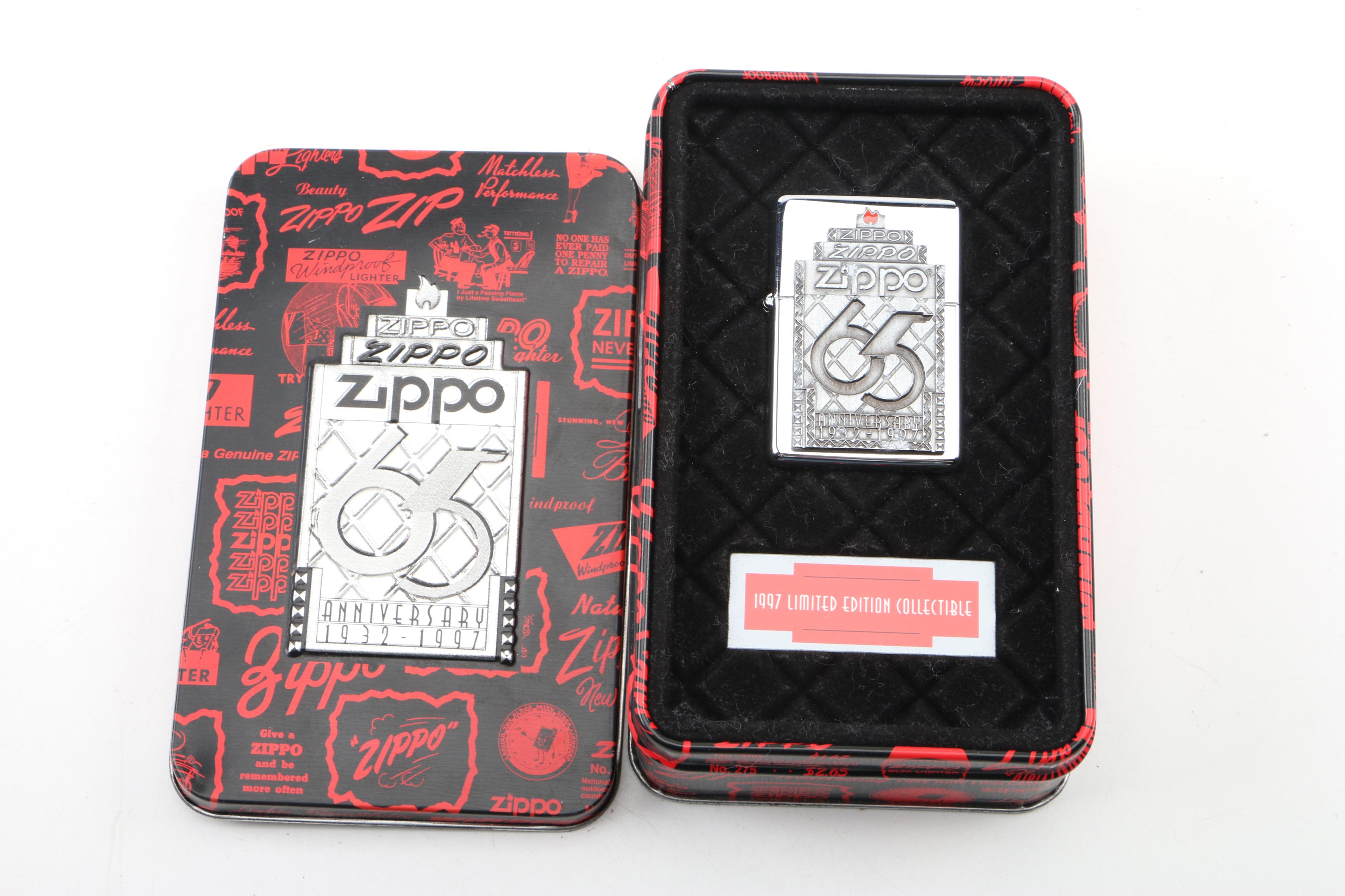 Limited Edition 65th and Swarovski Crystal 75th Anniversary Zippo Lighters