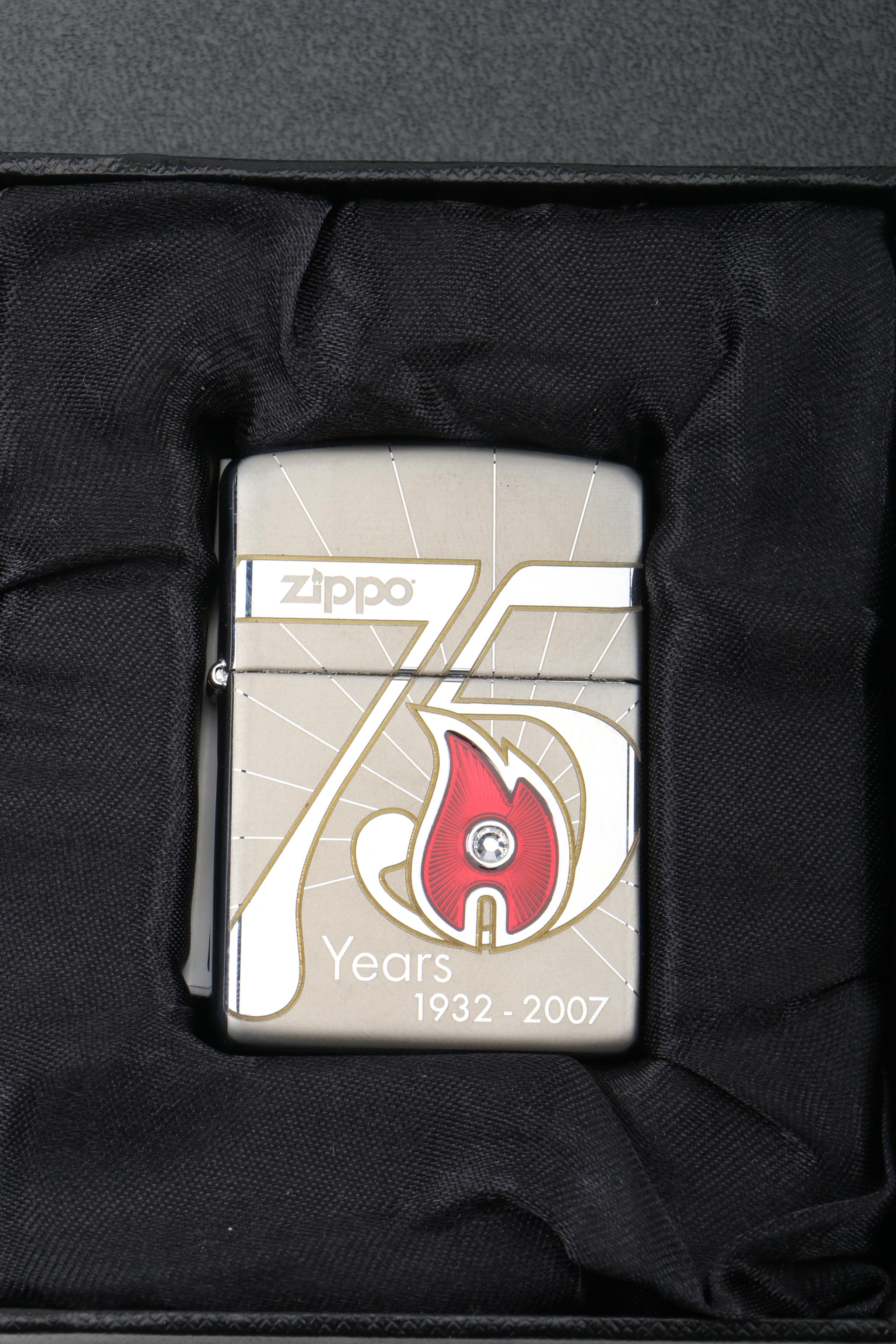 Limited Edition 65th and Swarovski Crystal 75th Anniversary Zippo Lighters