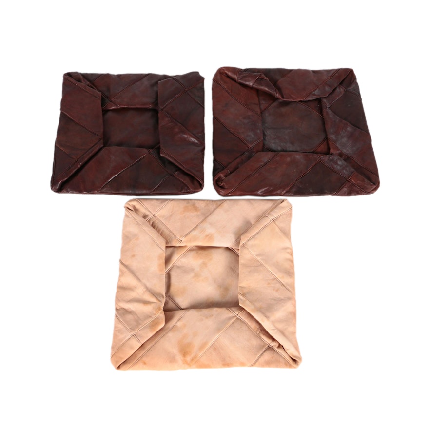 Leather Pouf Covers