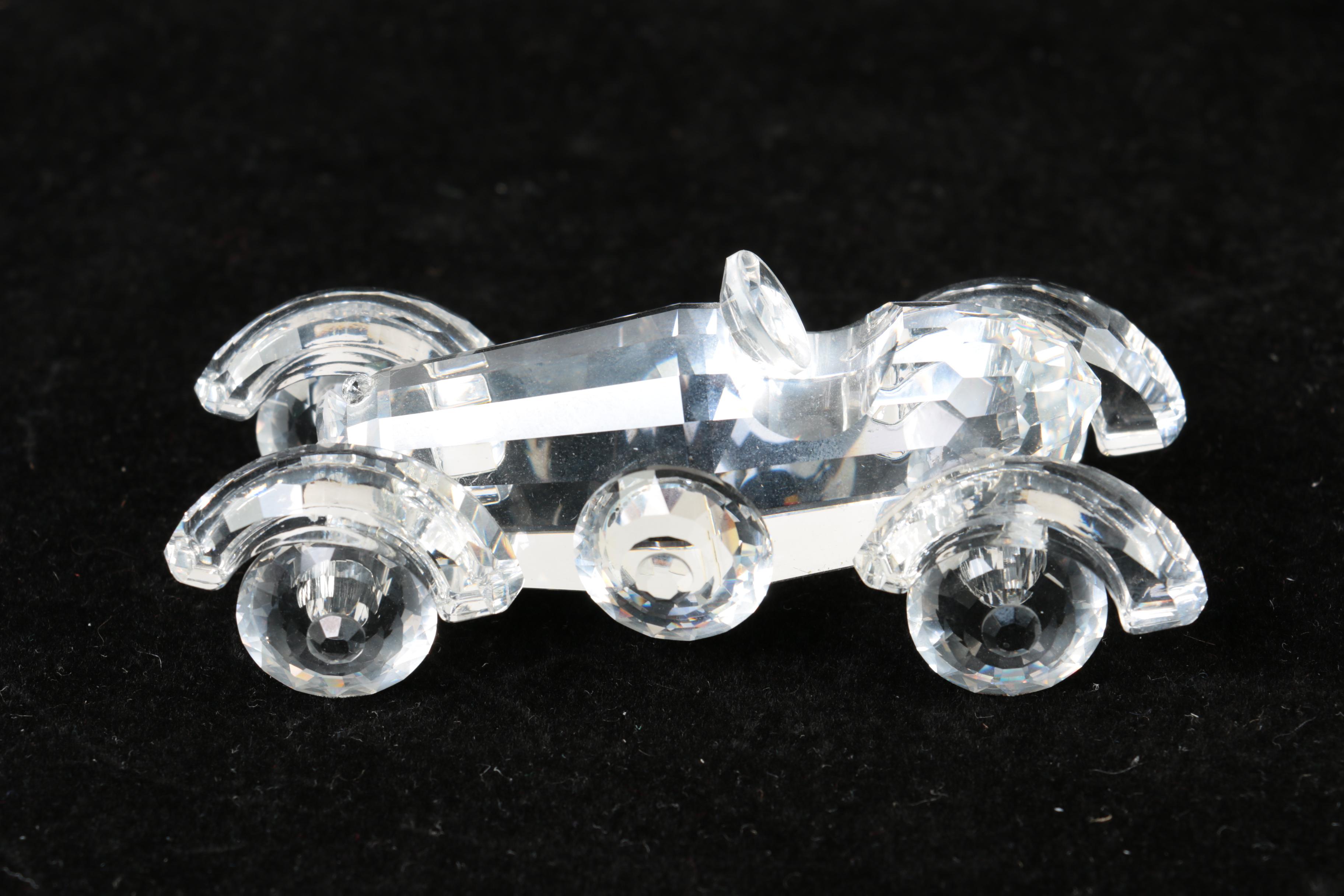 Swarovski Crystal Airplane and Roadster Figurines