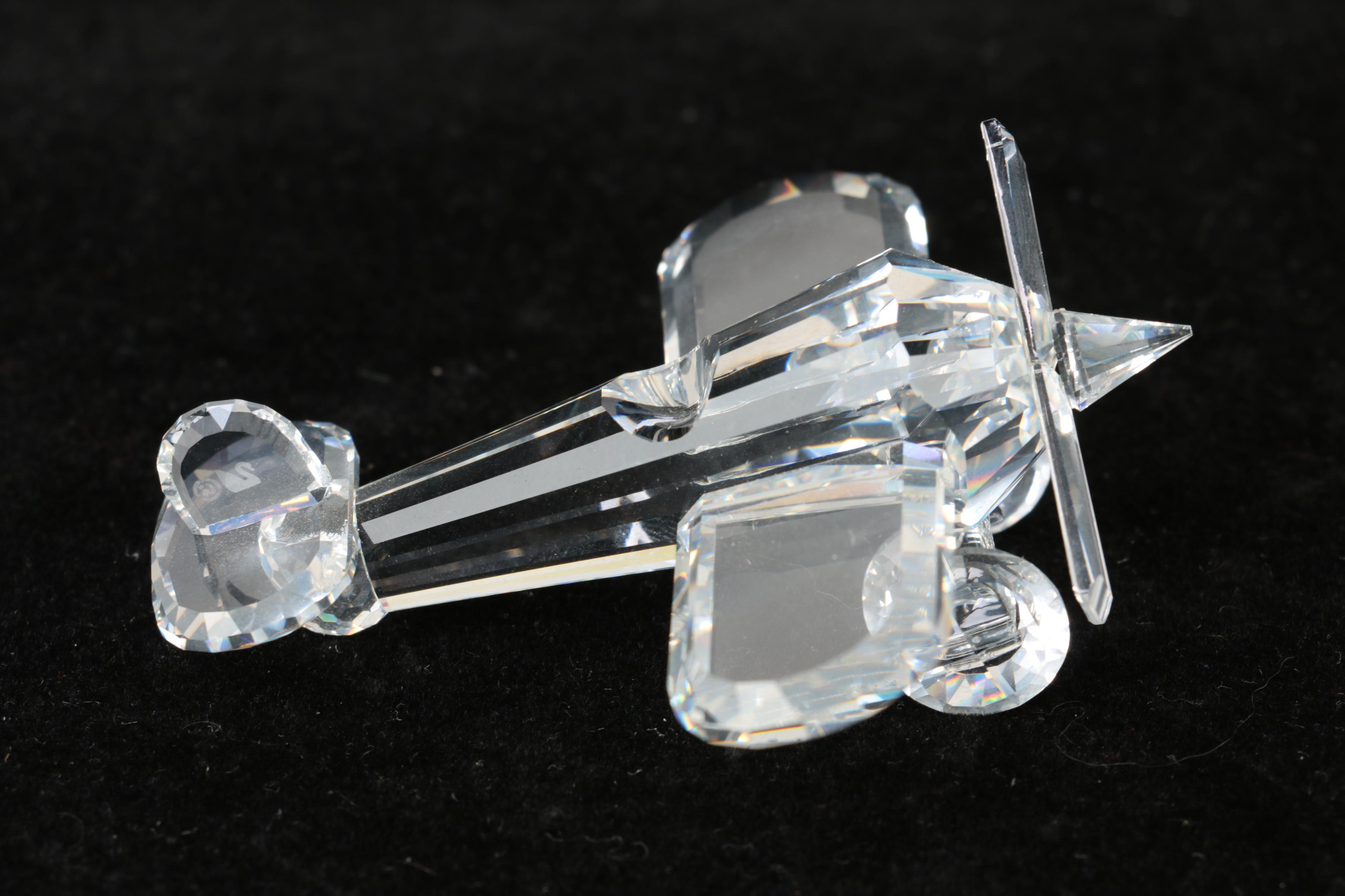 Swarovski Crystal Airplane and Roadster Figurines