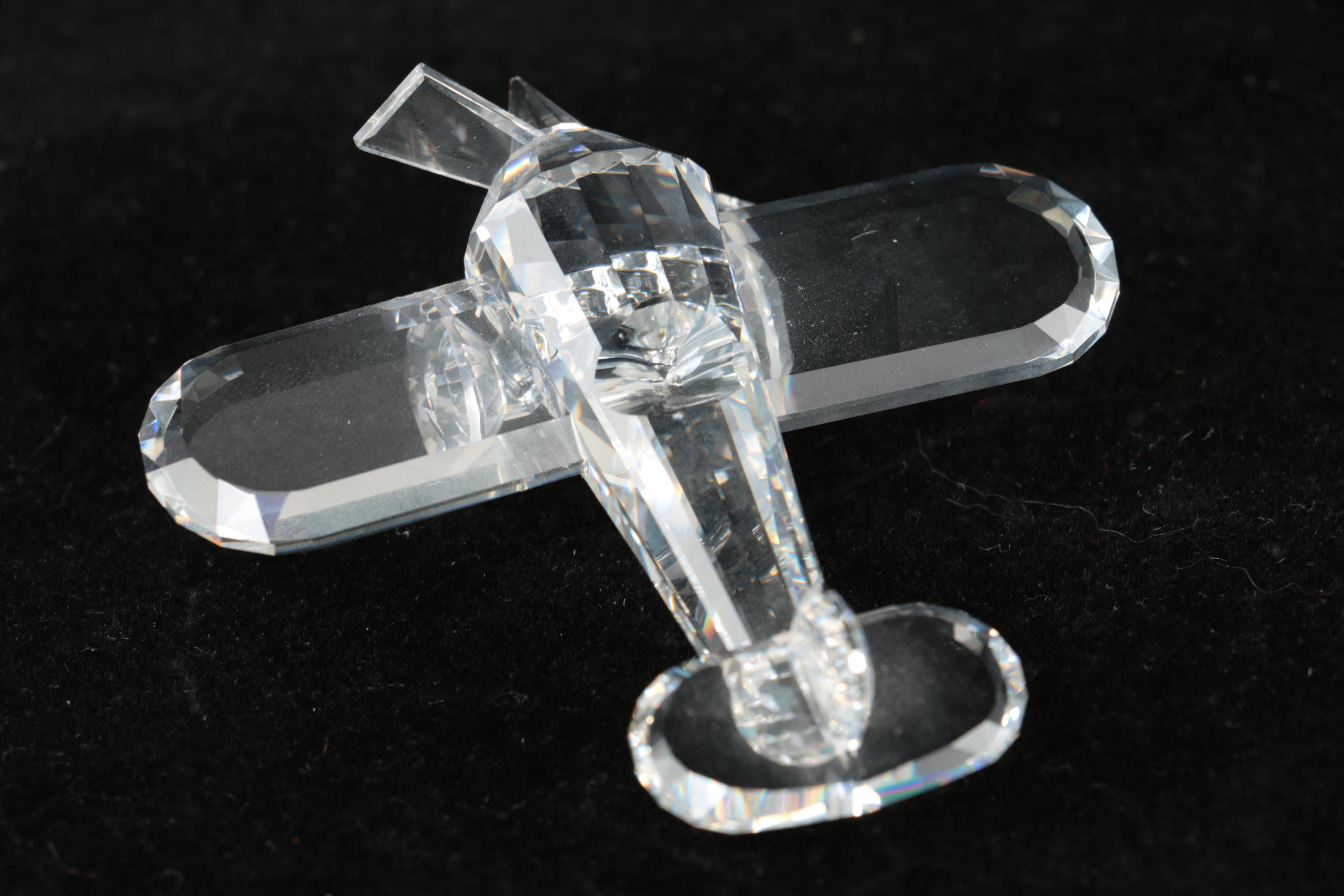 Swarovski Crystal Airplane and Roadster Figurines