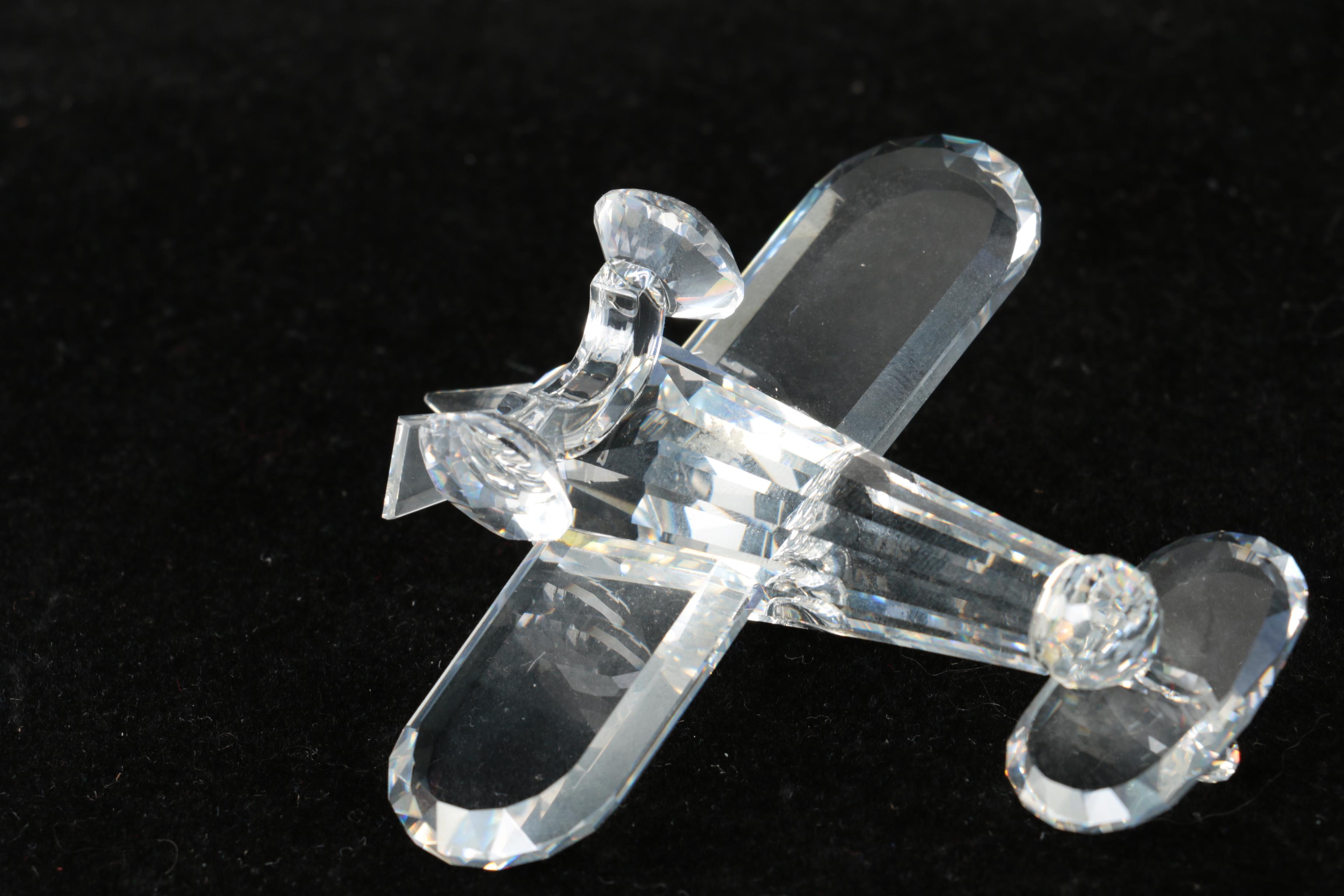 Swarovski Crystal Airplane and Roadster Figurines