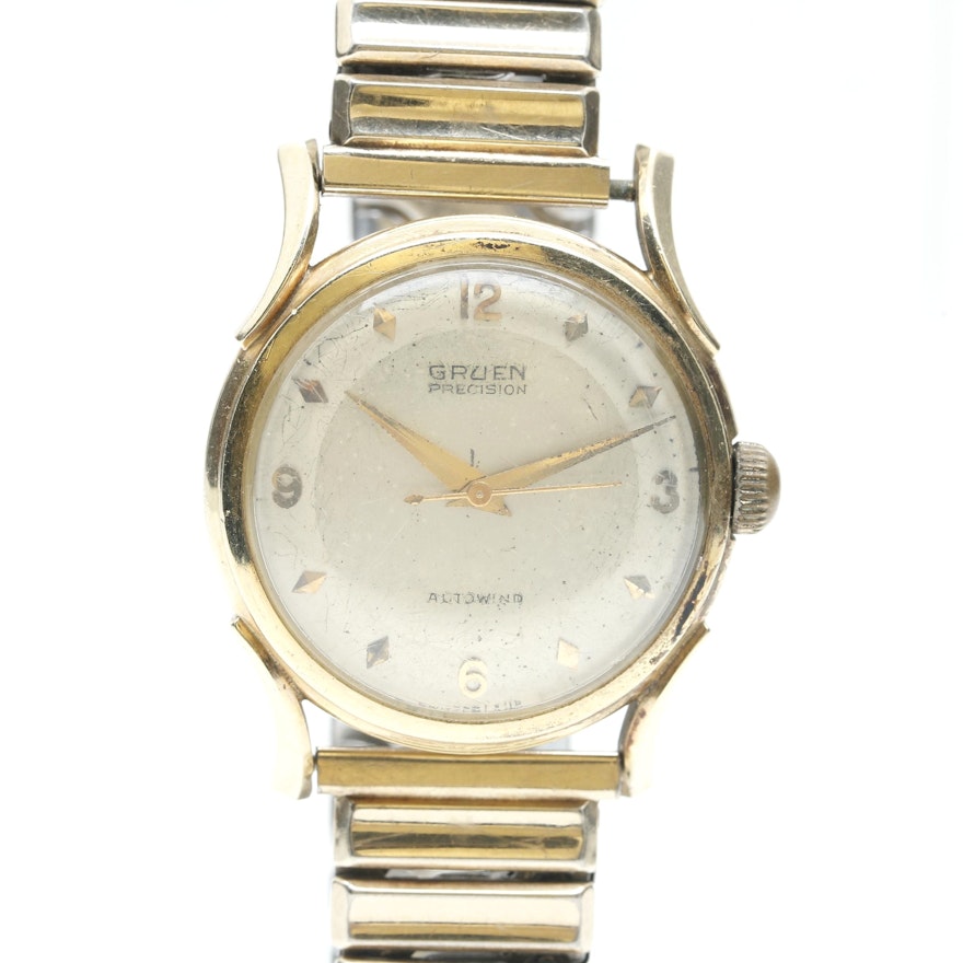 14K Yellow Gold Vintage Gruen Autowind Wristwatch