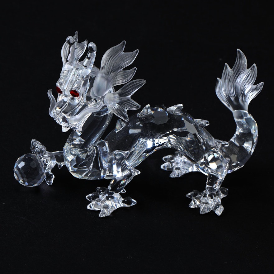 Swarovski Crystal Dragon Figurine with Box