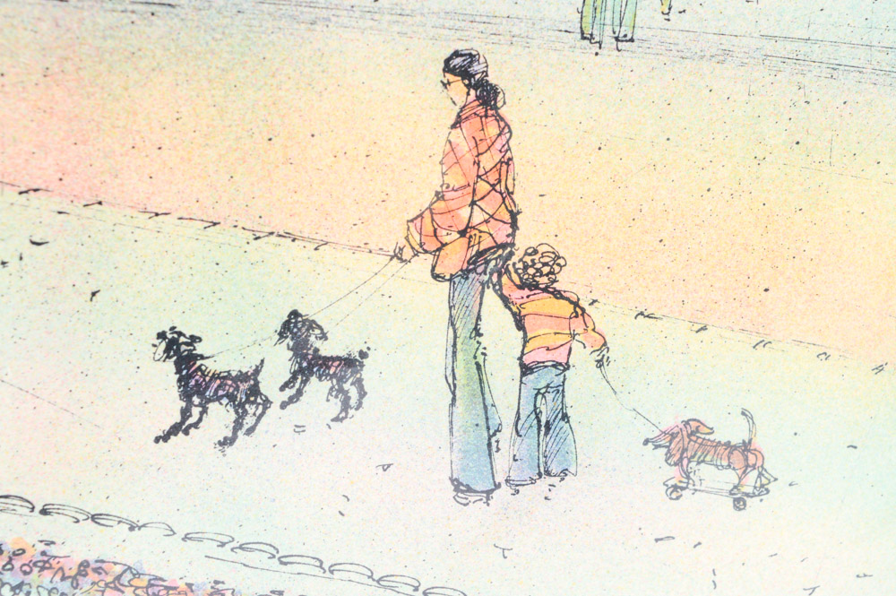 Original Rolf Rafflewski Color Lithograph of Paris