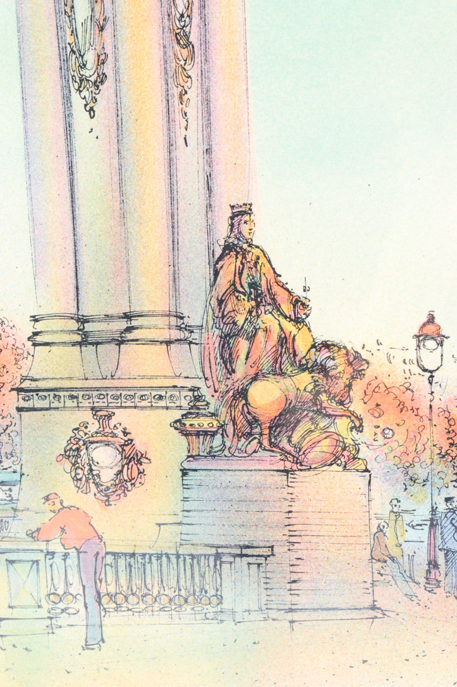 Original Rolf Rafflewski Color Lithograph of Paris