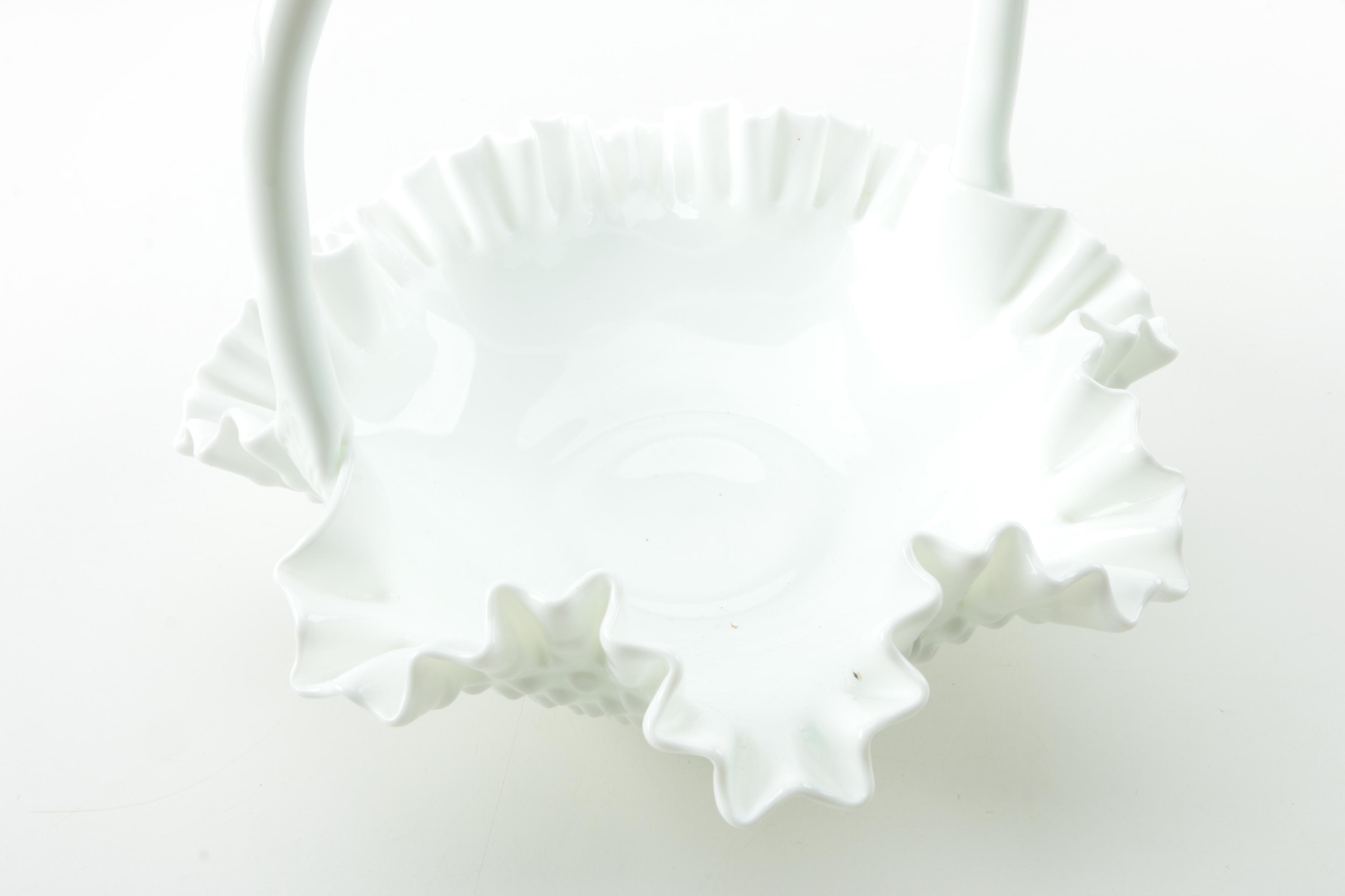 Fenton Milk Glass Basket