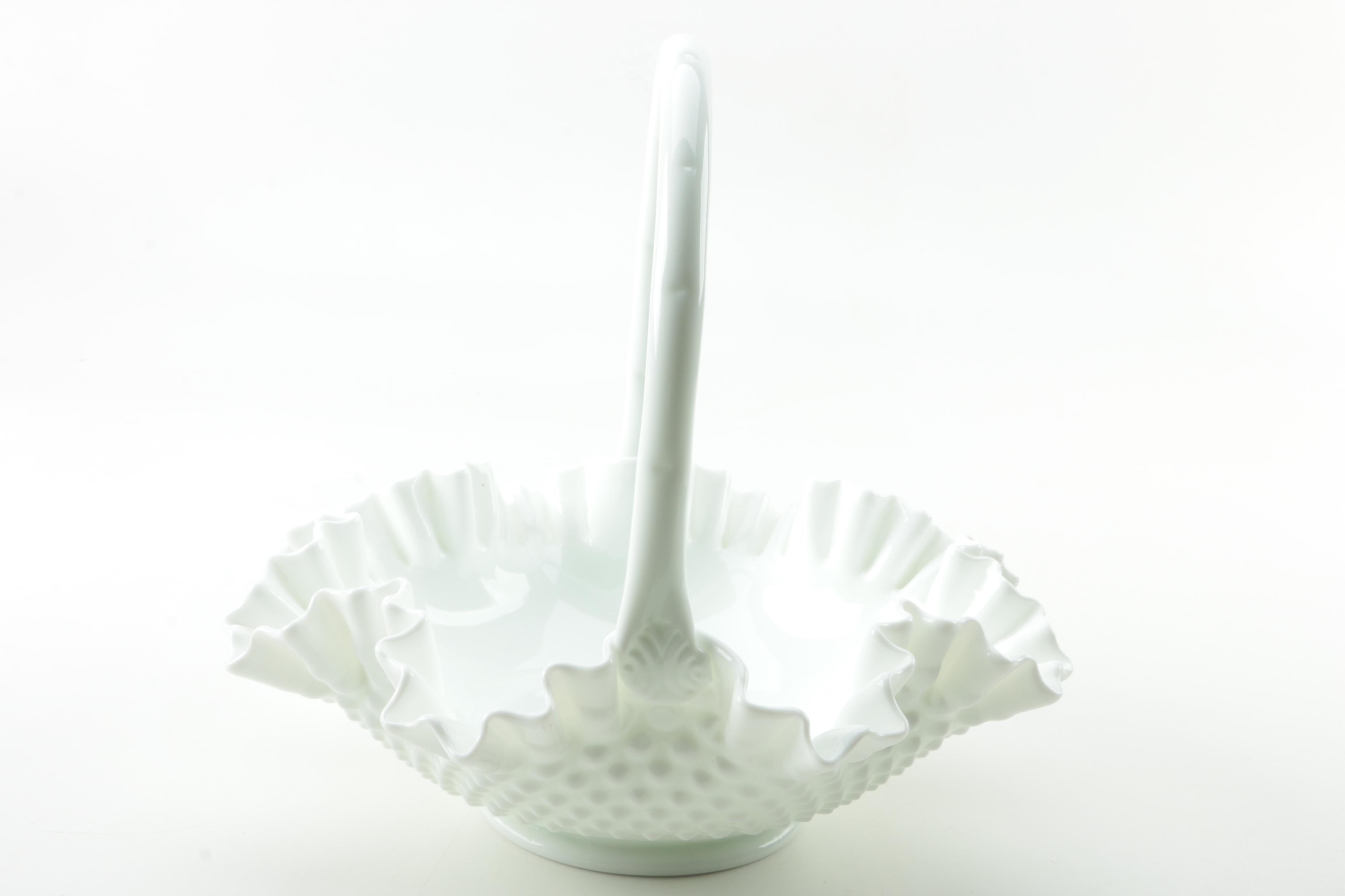 Fenton Milk Glass Basket