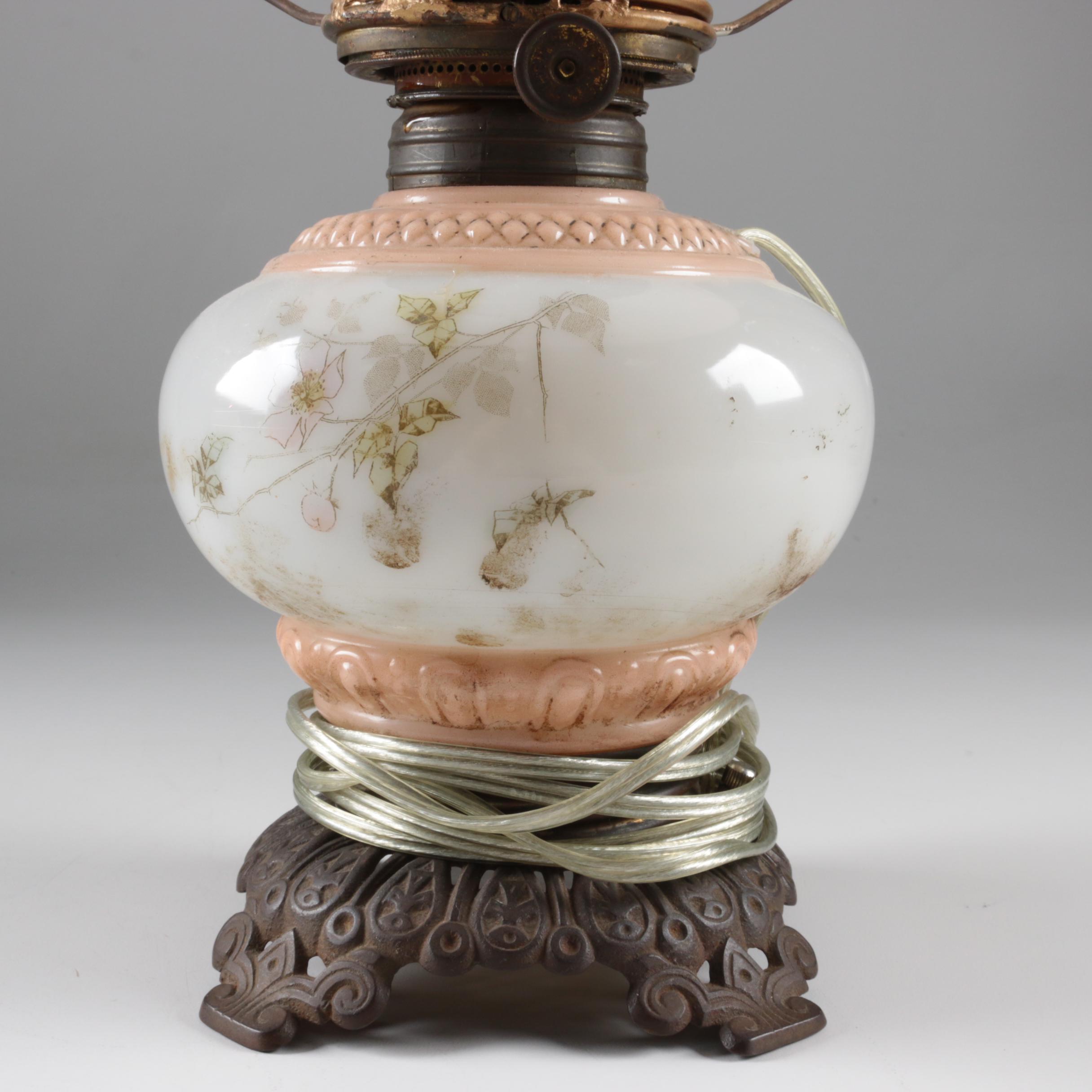 Vintage Converted Oil Parlor Lamp