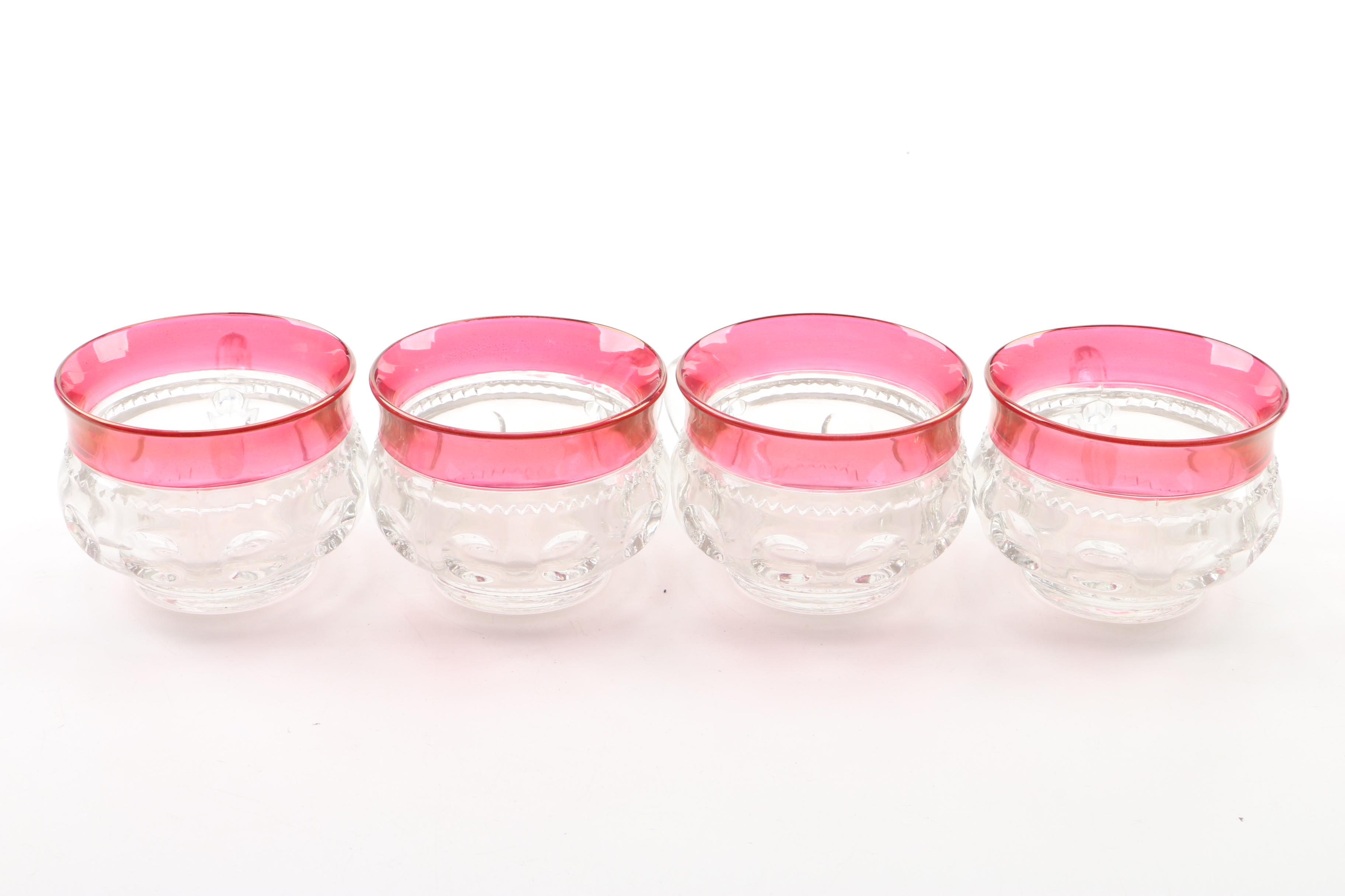 Vintage Indiana Glass "King's Crown" Ruby Flash Tableware