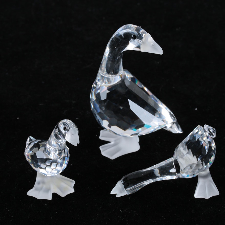 Swarovski Crystal Geese Figurines