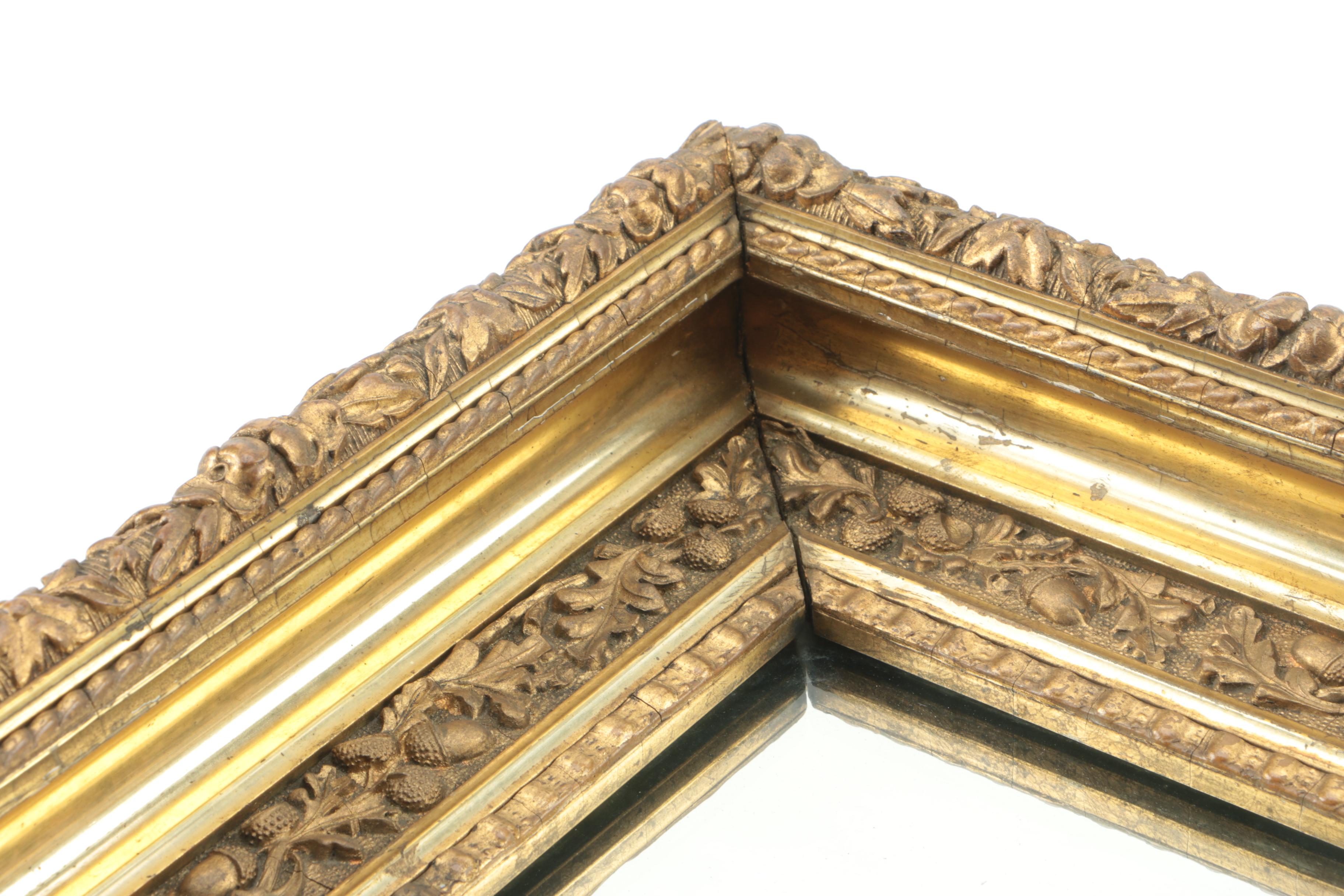 Vintage Victorian Wood Framed Wall Mirror