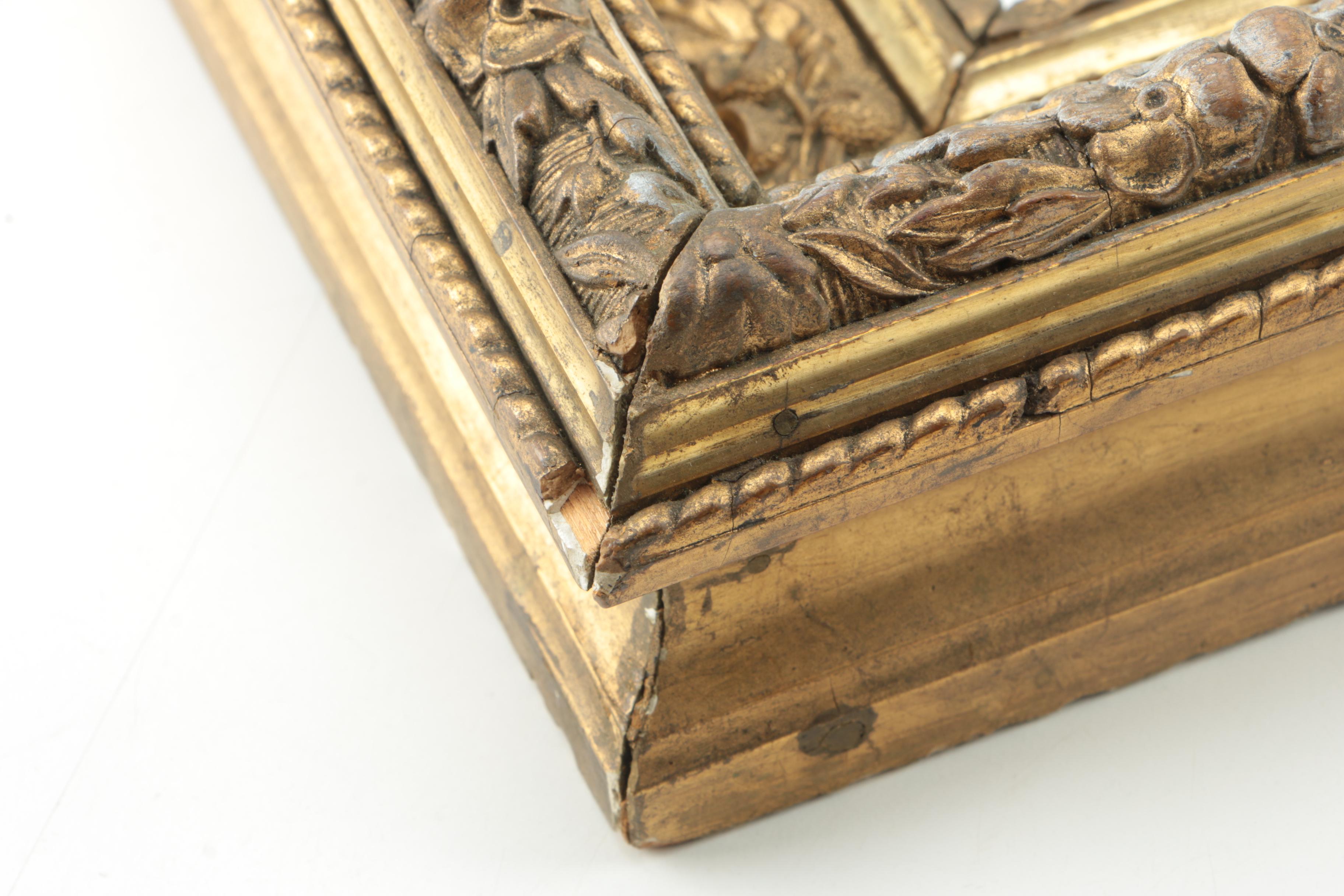 Vintage Victorian Wood Framed Wall Mirror