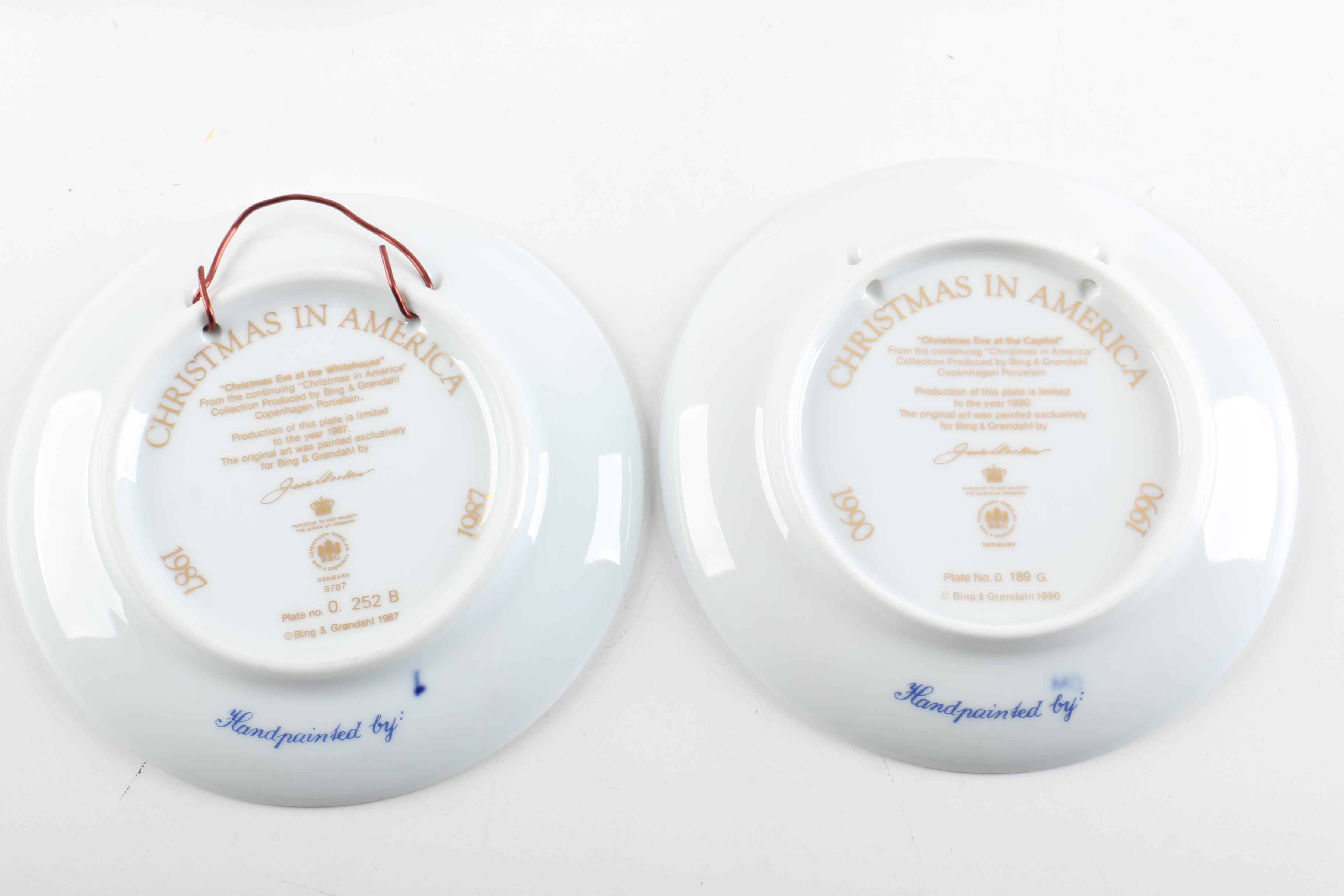 Bing & Grøndahl "Christmas in America" Series Porcelain Plates