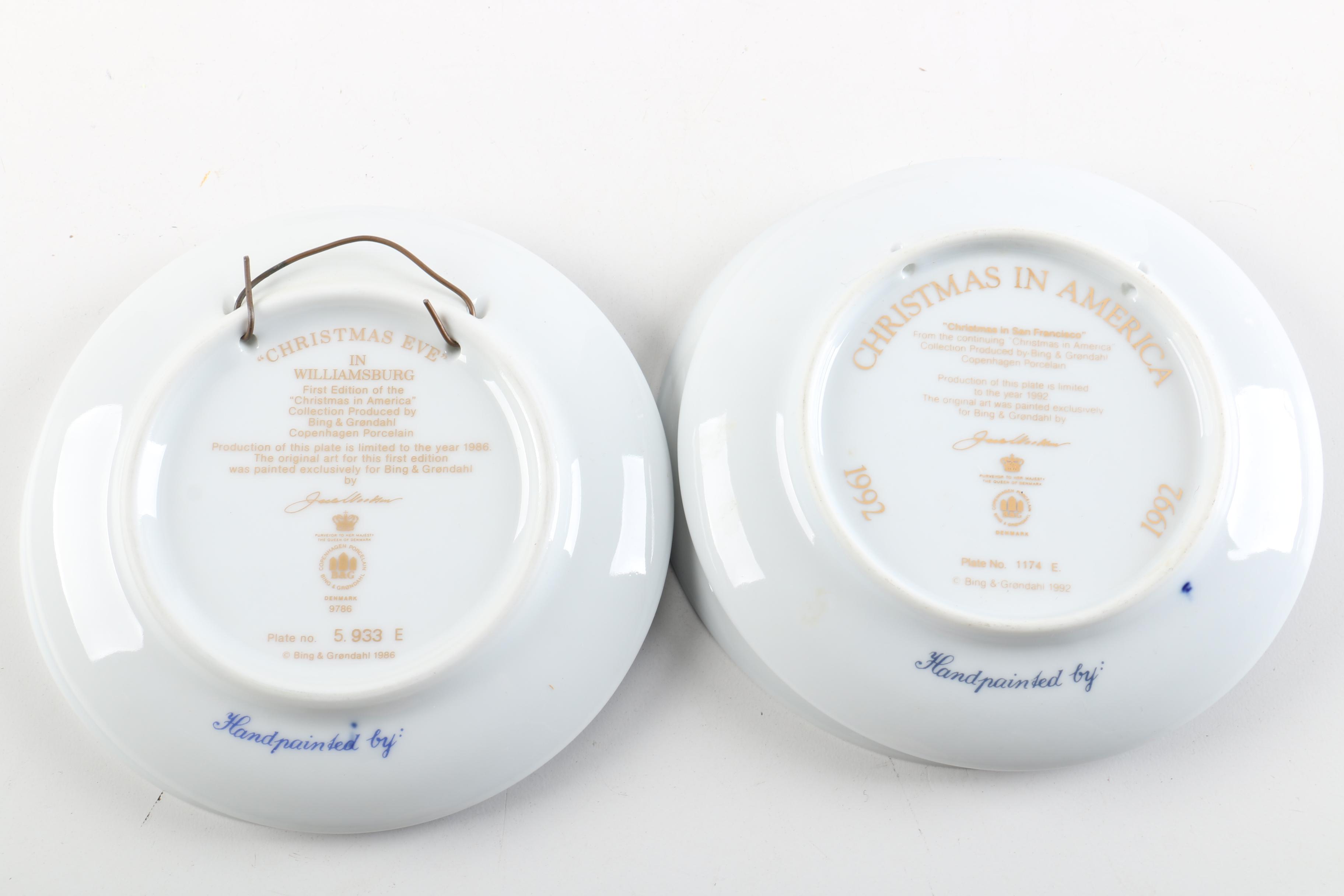 Bing & Grøndahl "Christmas in America" Series Porcelain Plates