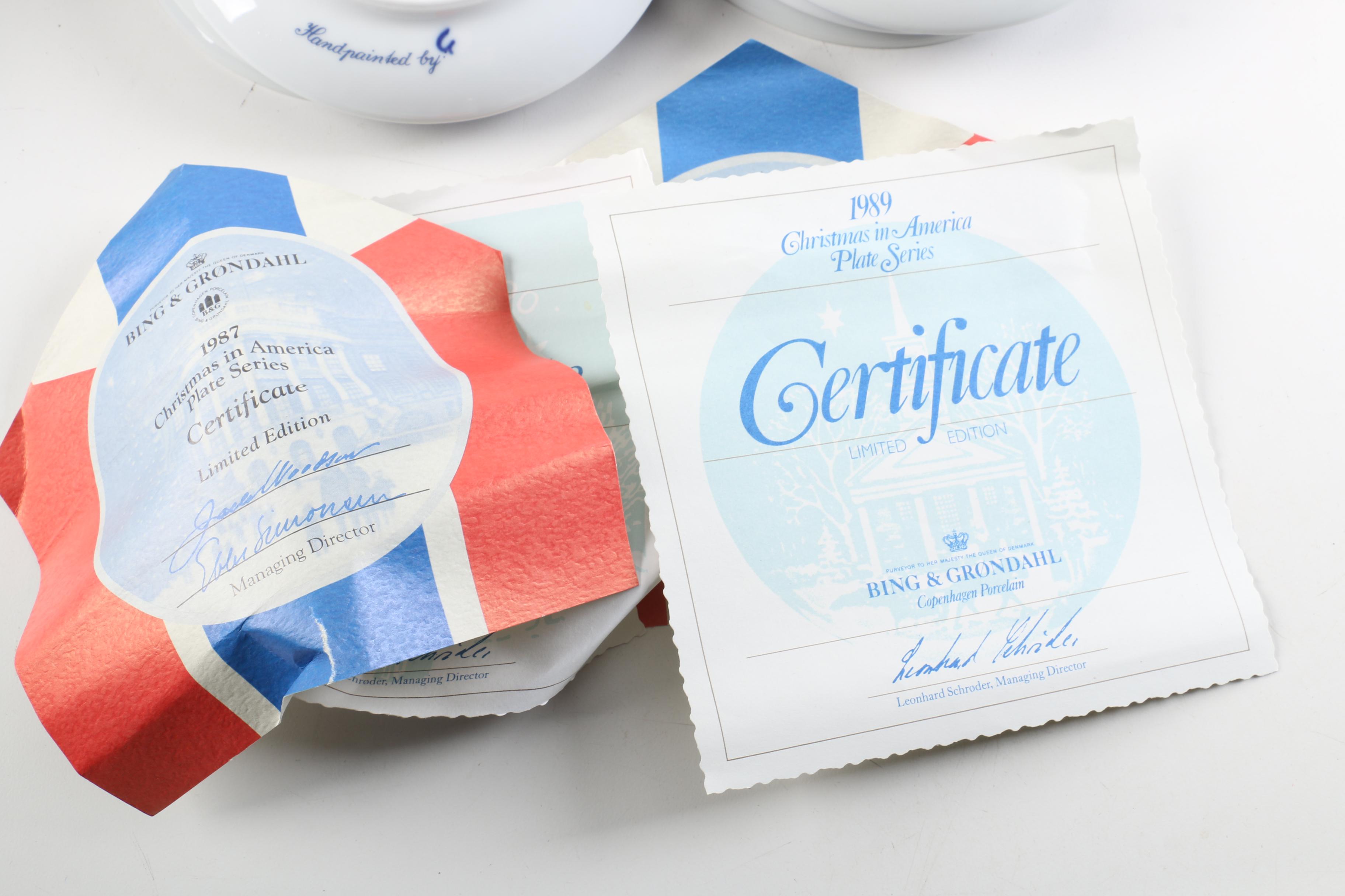 Bing & Grøndahl "Christmas in America" Series Porcelain Plates