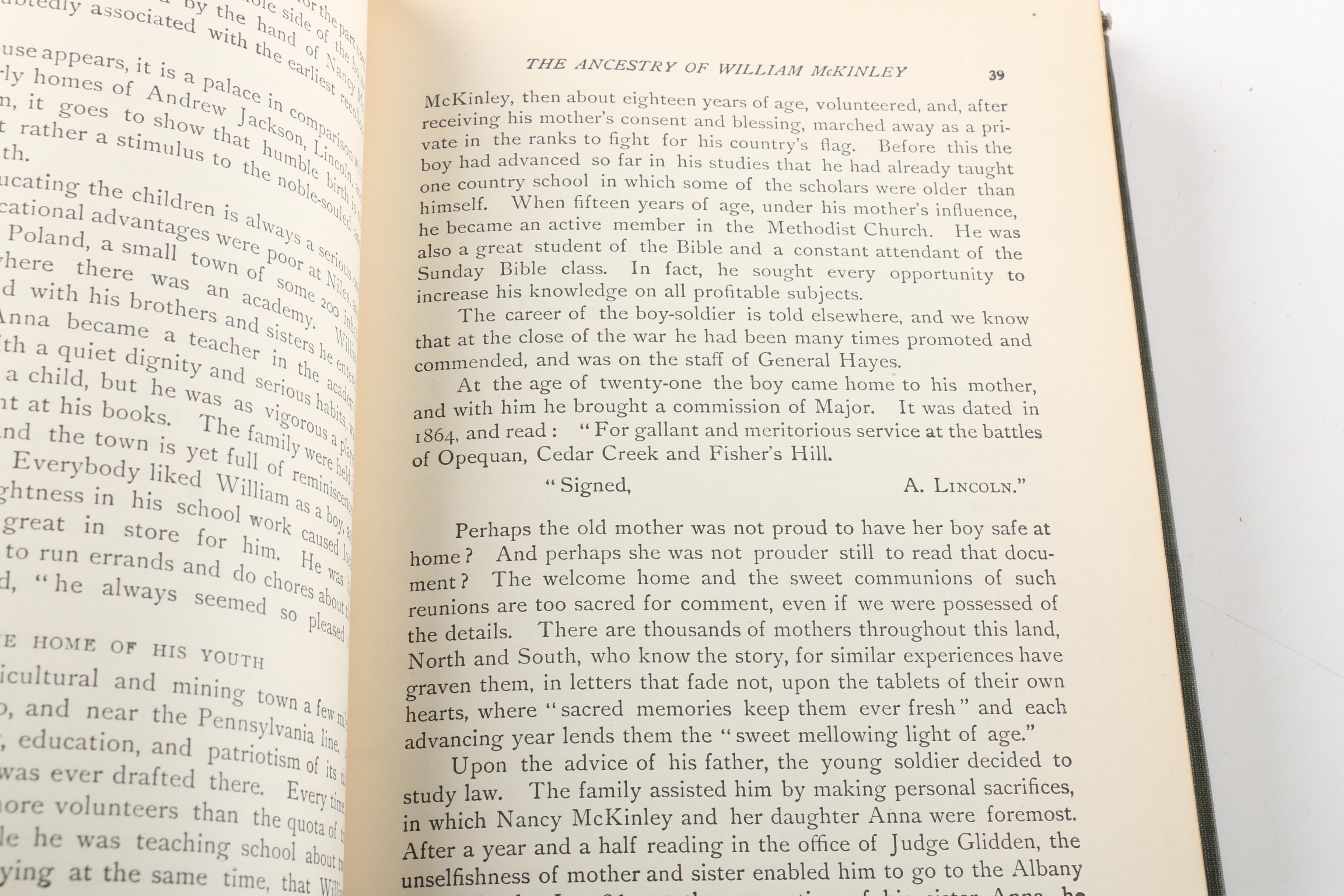 Harcover Books Including 1901 "The Authentic Life of William McKinley"