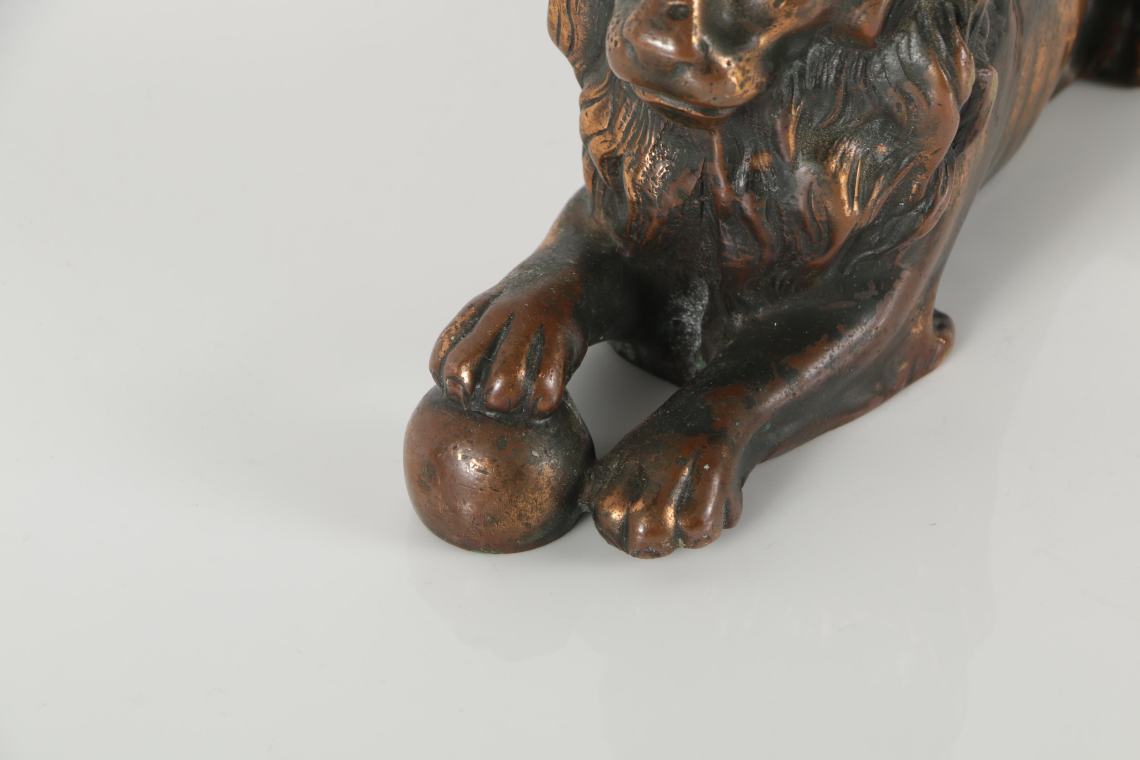 Vintage Metal Lion Sculptures
