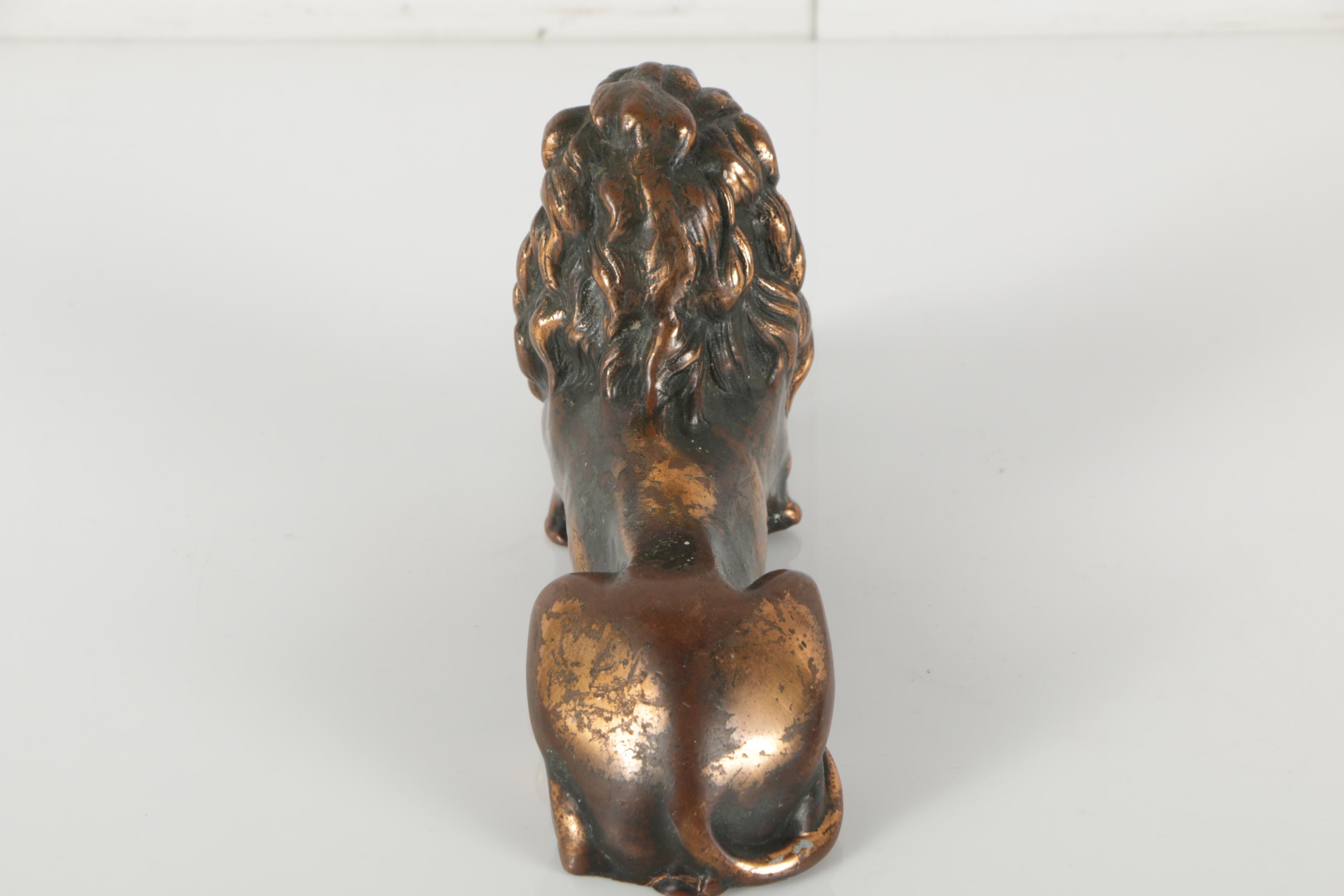 Vintage Metal Lion Sculptures