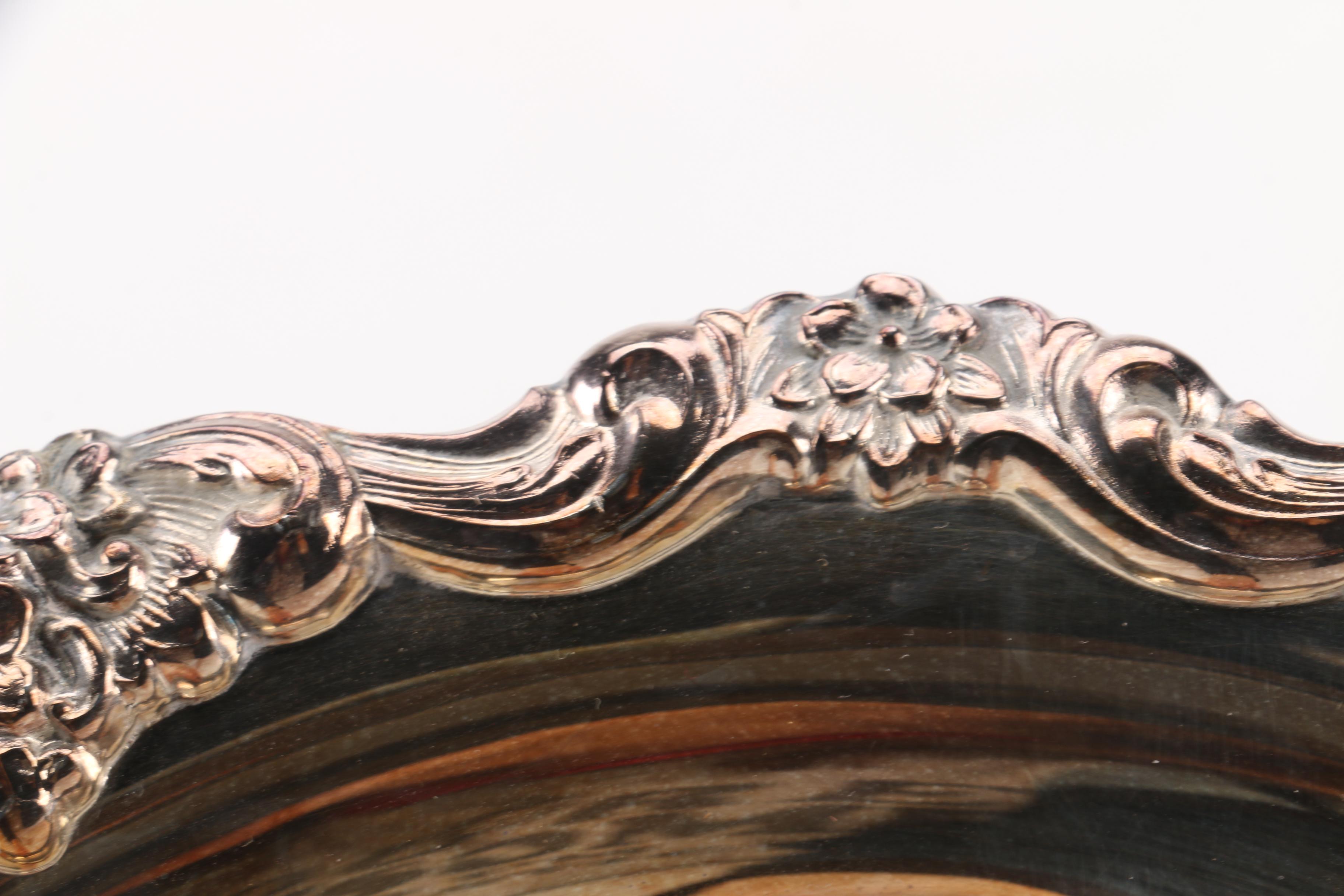 Oneida Silver Plate Handled Serving Tray and Champagne Chiller