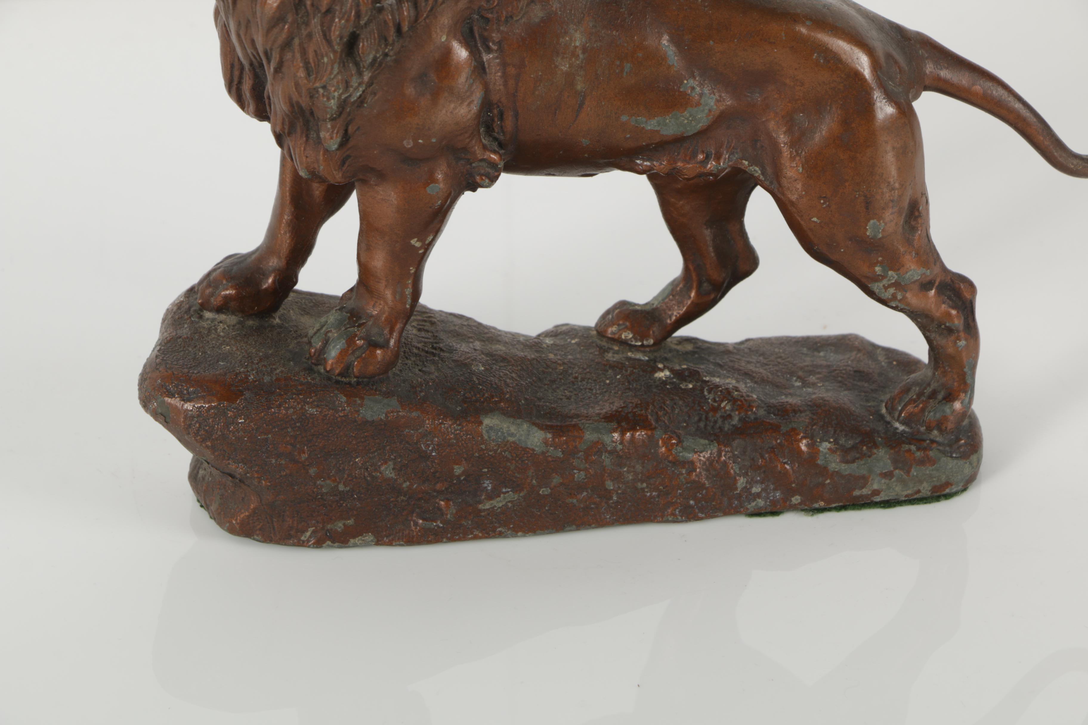 Charles Valton Metal Sculpture of a Lion