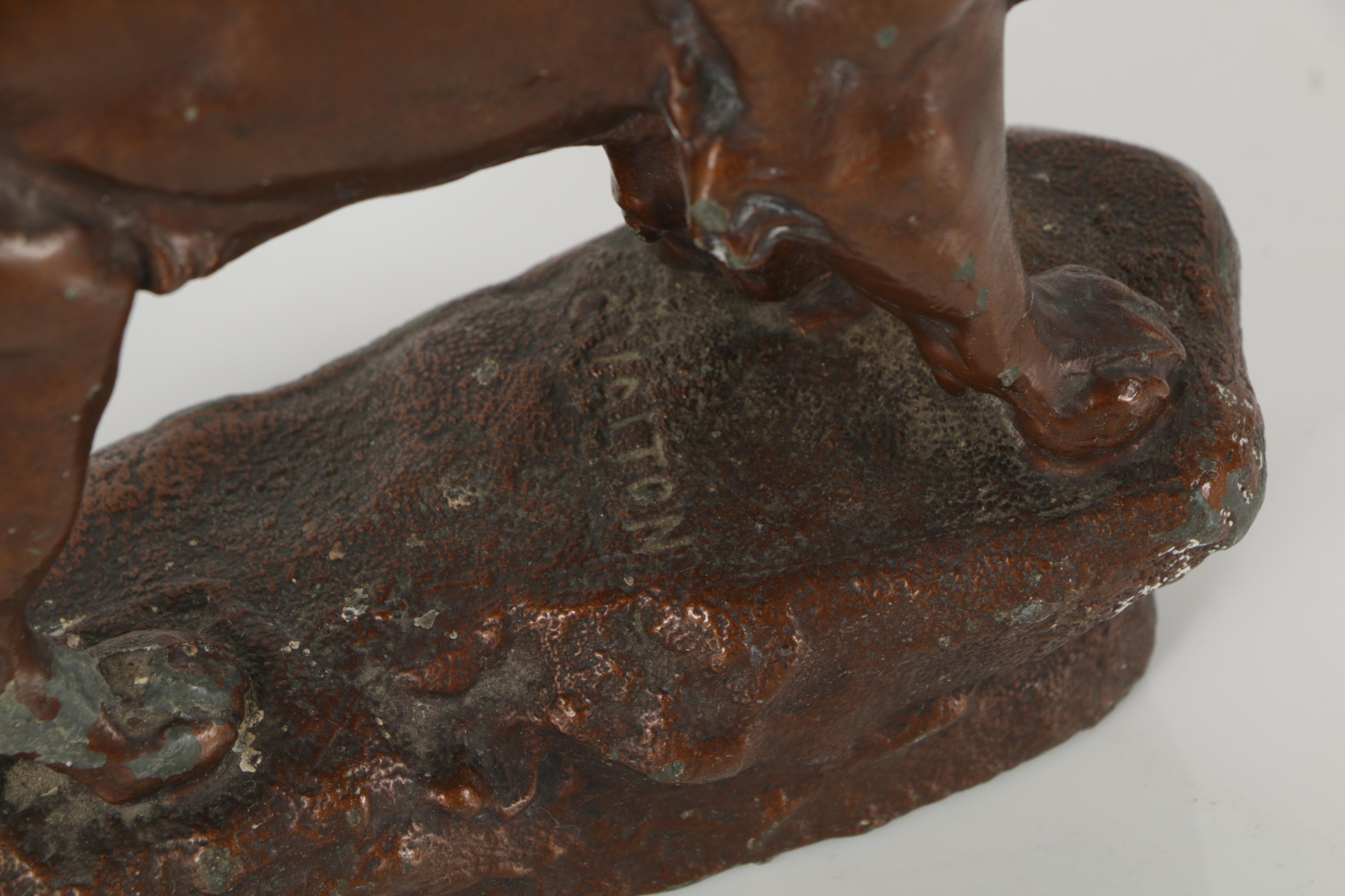 Charles Valton Metal Sculpture of a Lion