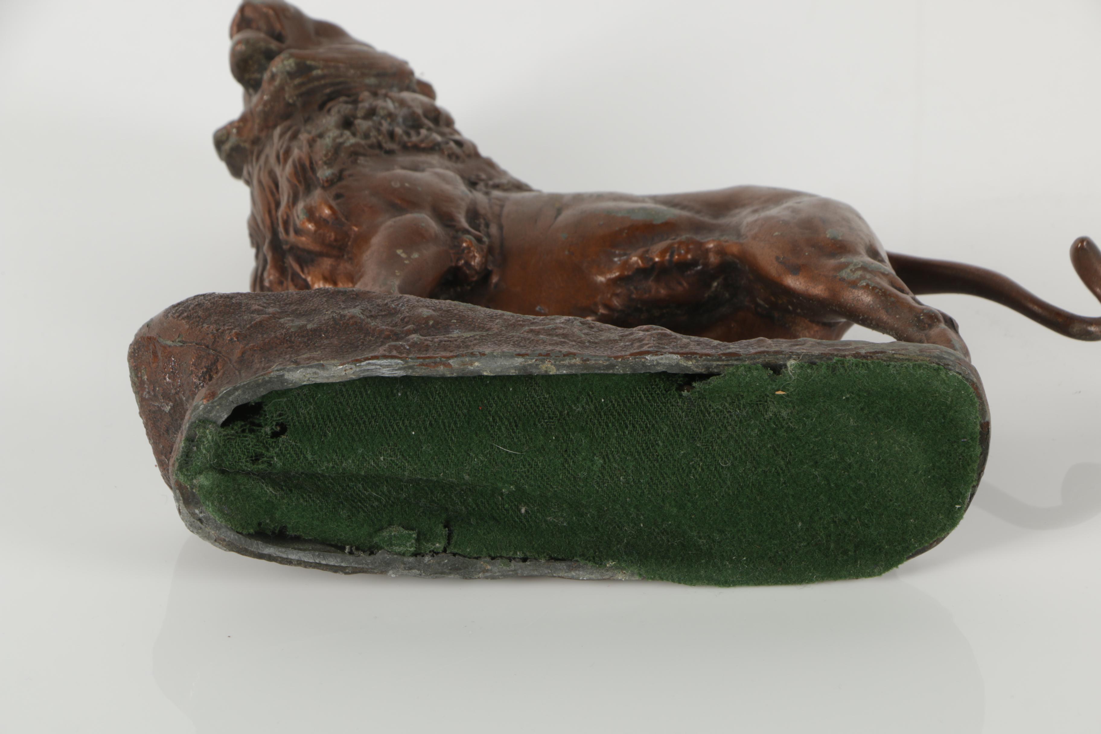 Charles Valton Metal Sculpture of a Lion