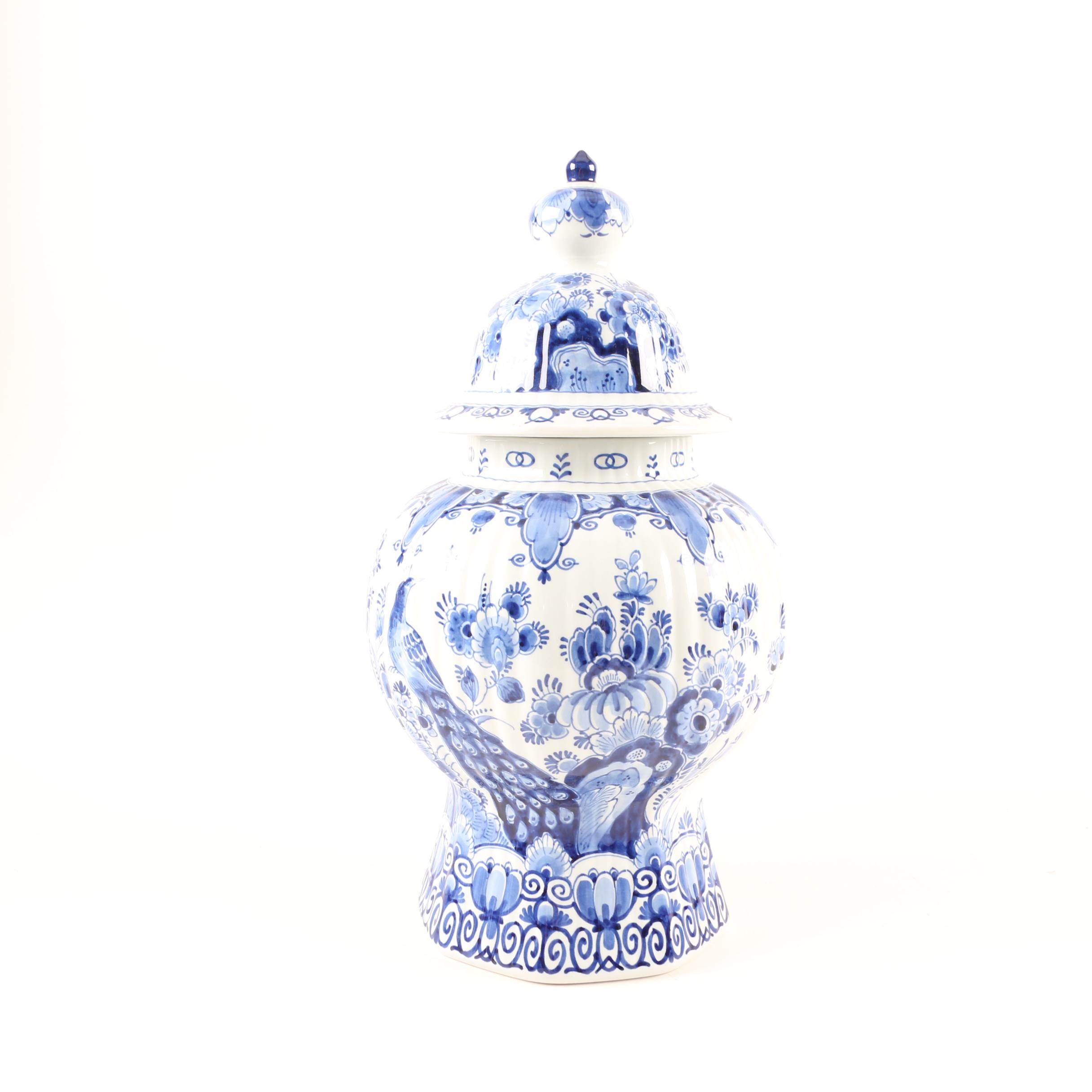 Vintage Royal Delft Earthenware Urns