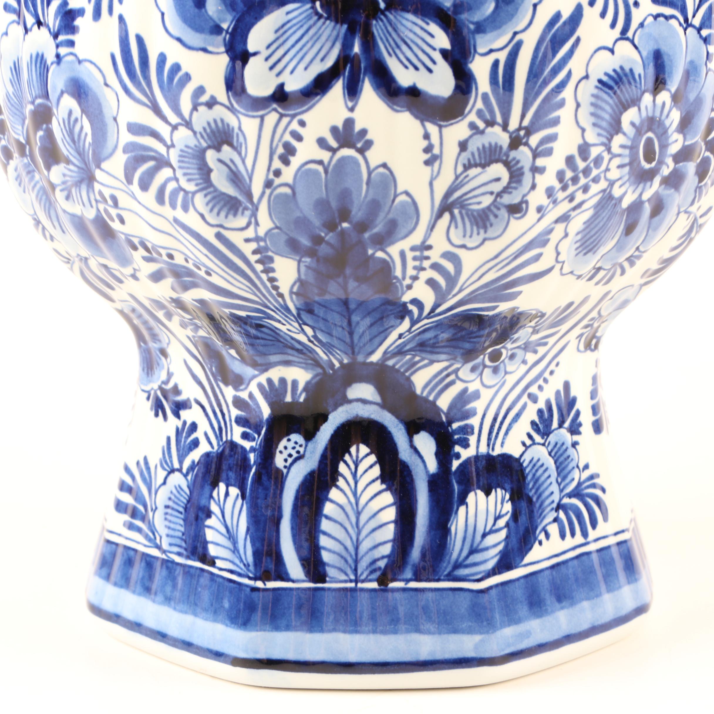 Vintage Royal Delft Earthenware Urns