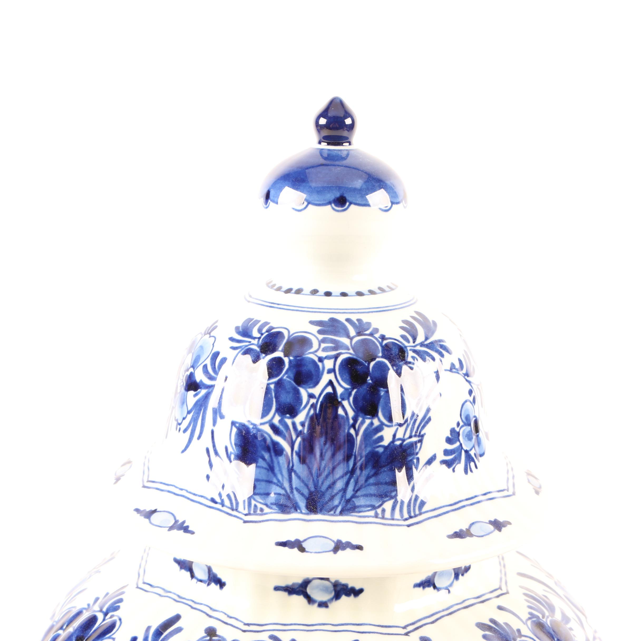 Vintage Royal Delft Earthenware Urns